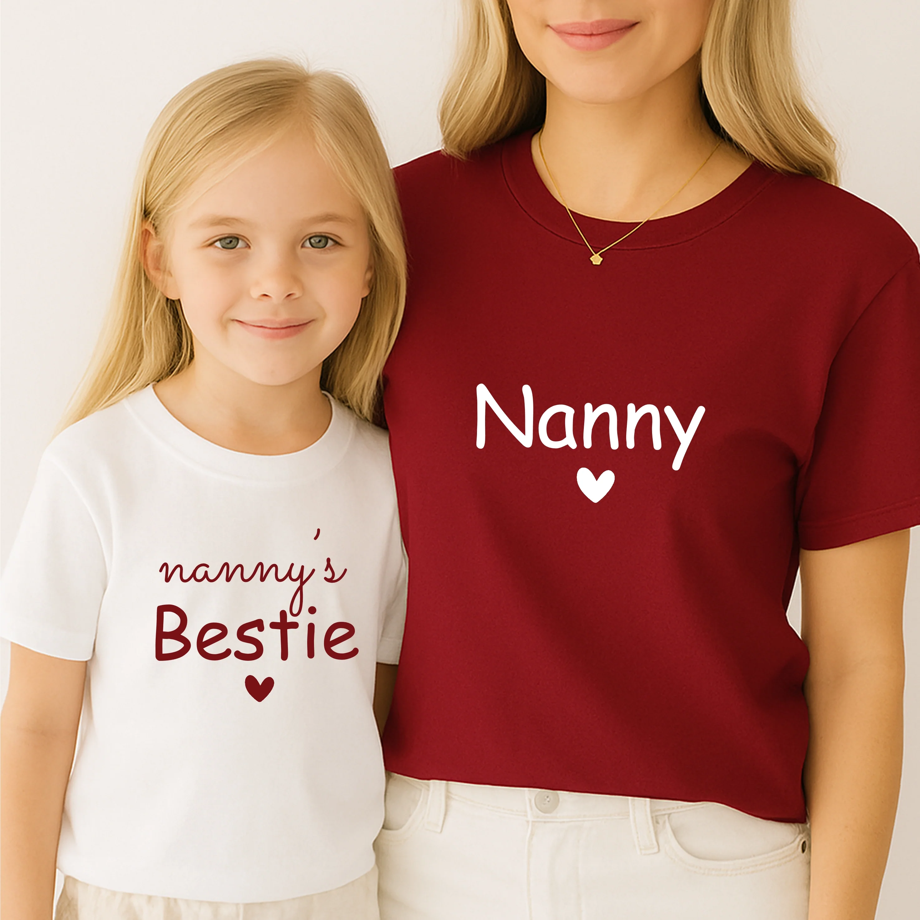 Nanny's Bestie Maroon Matching Outfits - Image 3