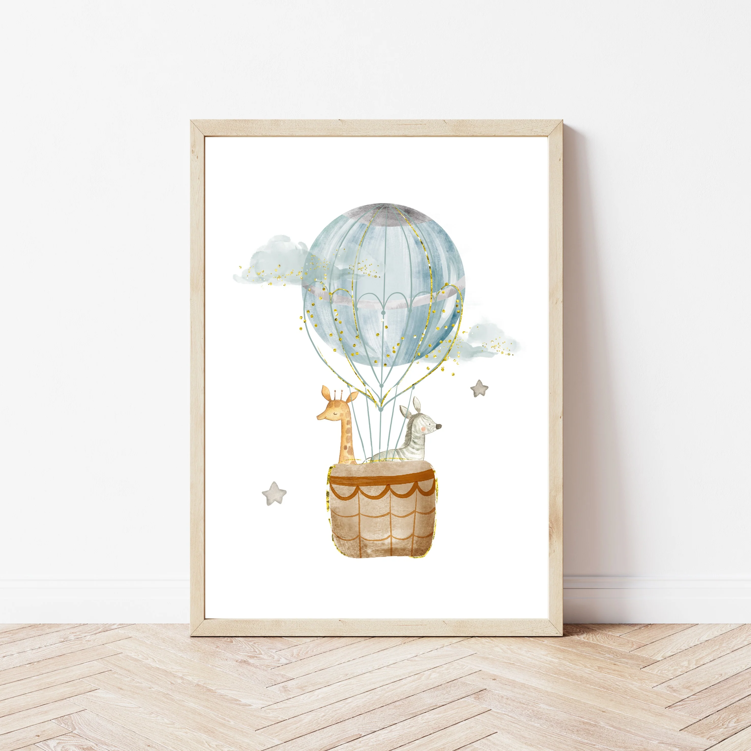 Oh The Places You'll Go Blue Hot Air Balloon Set of 3 Wall Art - Image 5