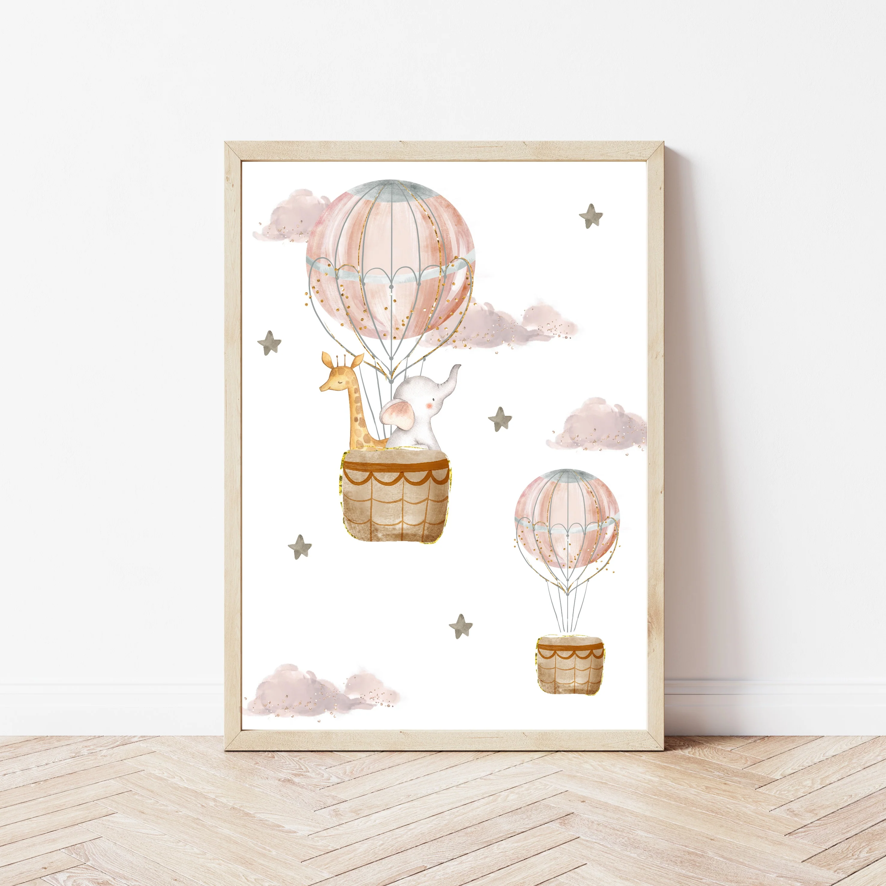 Oh The Places You'll Go Pink Hot Air Balloon Set of 3 Wall Art - Image 2