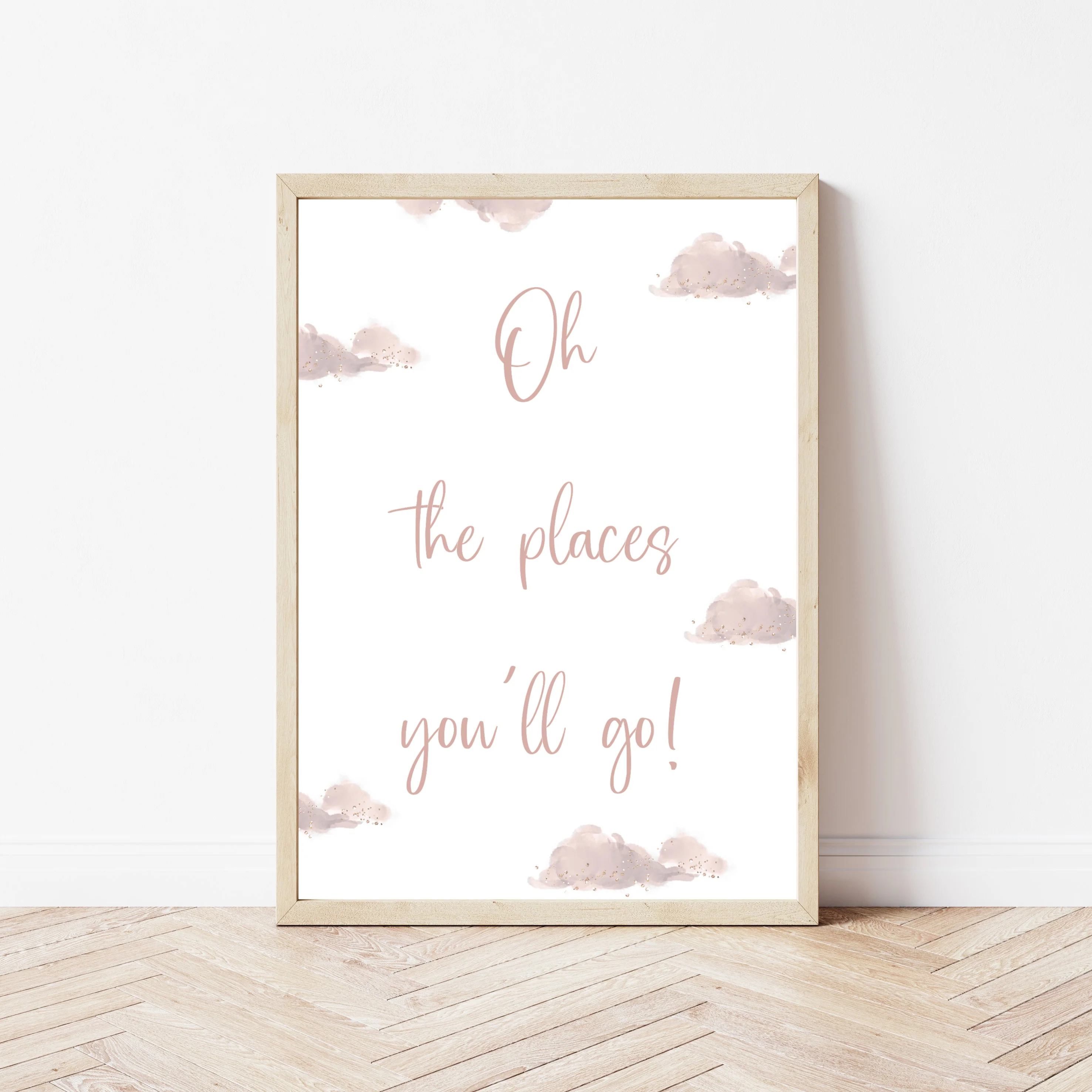 Oh The Places You'll Go Pink Hot Air Balloon Set of 3 Wall Art - Image 3