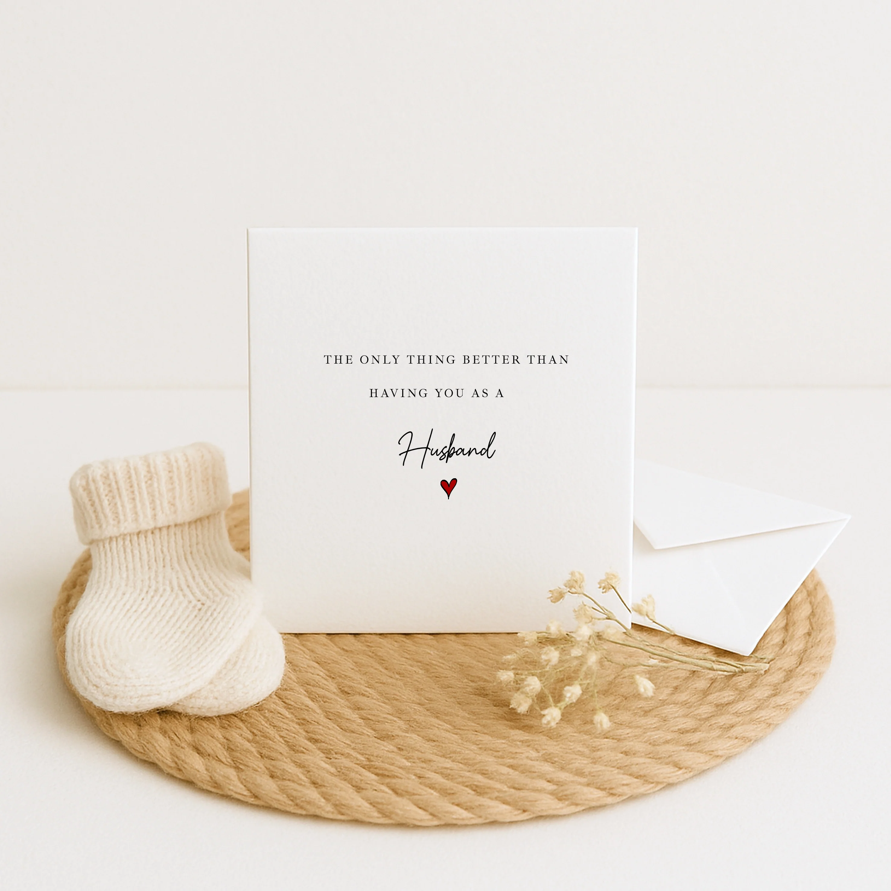Only Thing Better Than You as a Husband Baby Announcement Card - Image 3