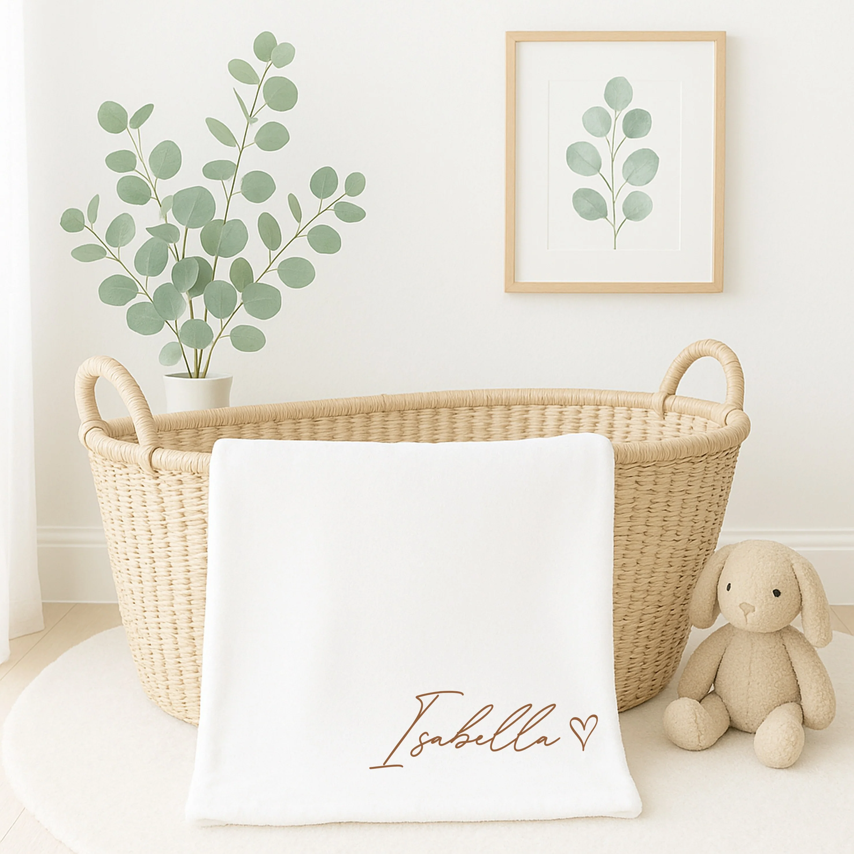 Personalied Beige Hello World Baby Vest & Blanket Gift Set - Image 3