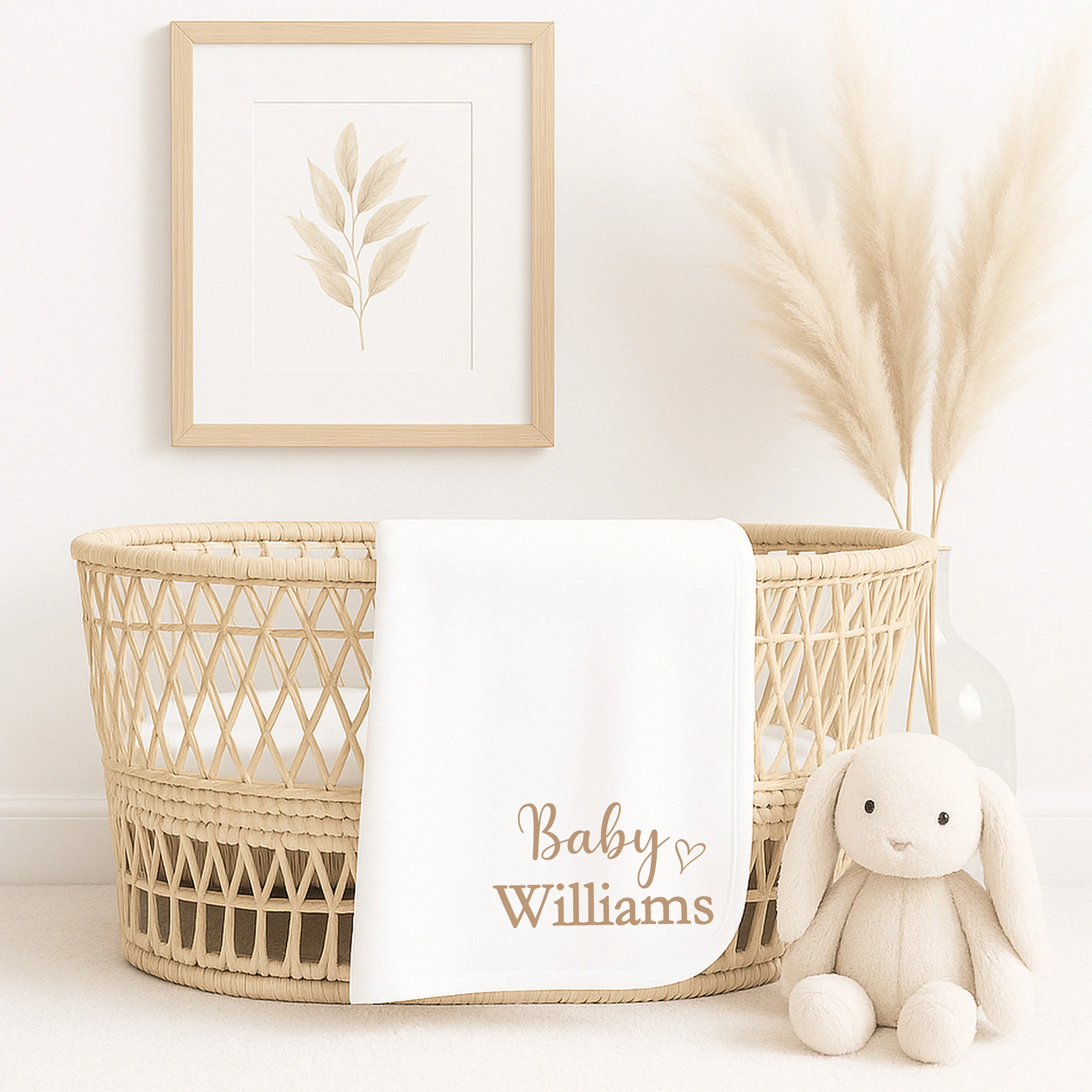 Personalied Beige Name Baby Vest & Blanket Gift Set - Image 4