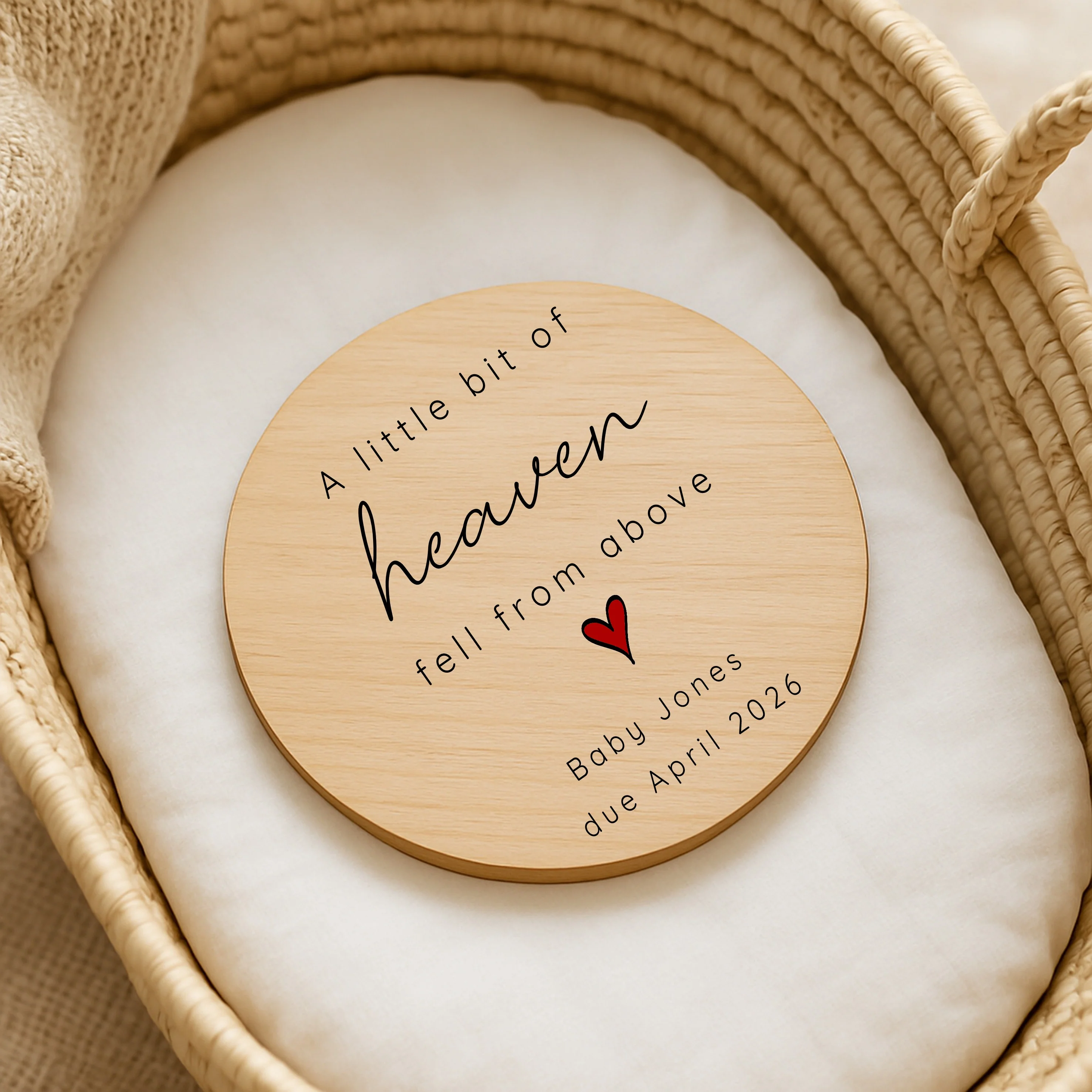 Personalised A Bit Of Heaven Wooden Announcement Plaque - Image 2