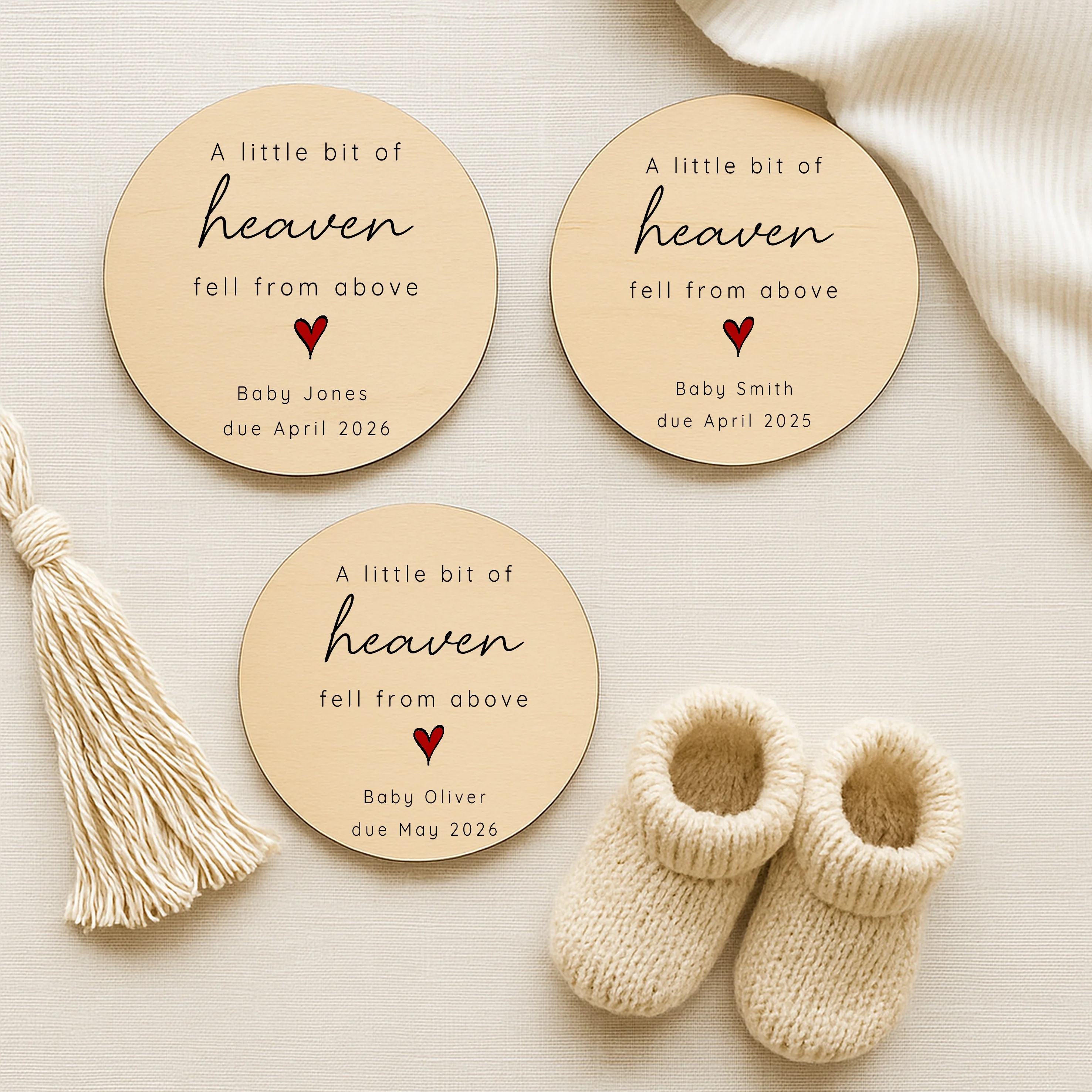 Personalised A Bit Of Heaven Wooden Announcement Plaque - Image 3