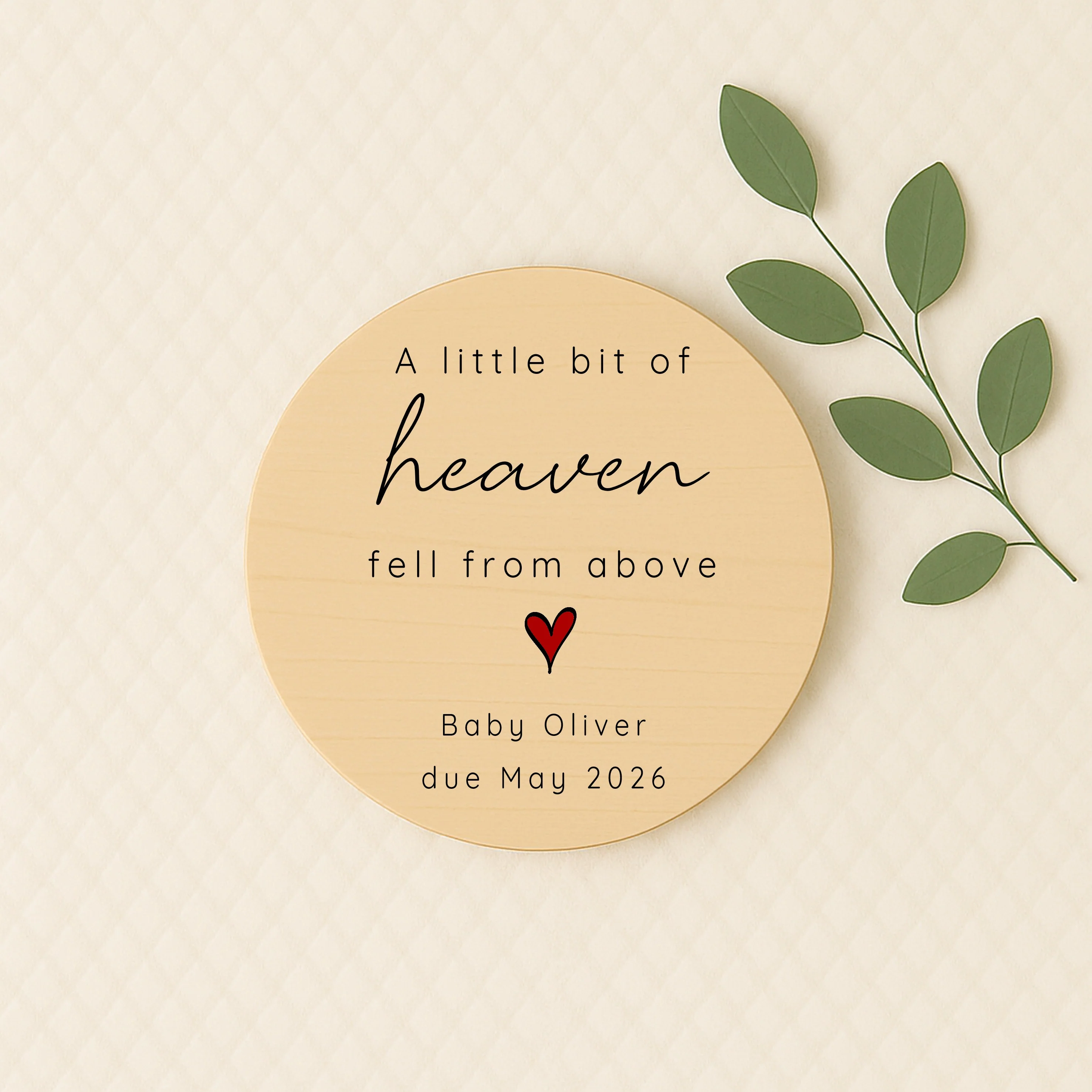 Personalised A Bit Of Heaven Wooden Announcement Plaque - Image 4