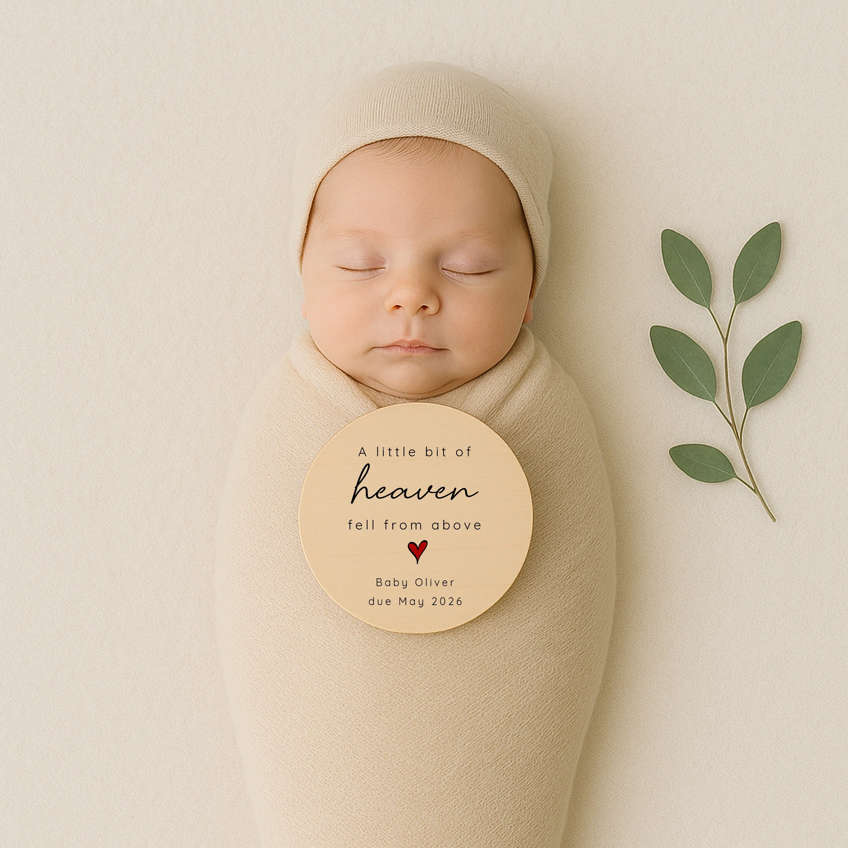 Personalised A Bit Of Heaven Wooden Announcement Plaque - Image 5