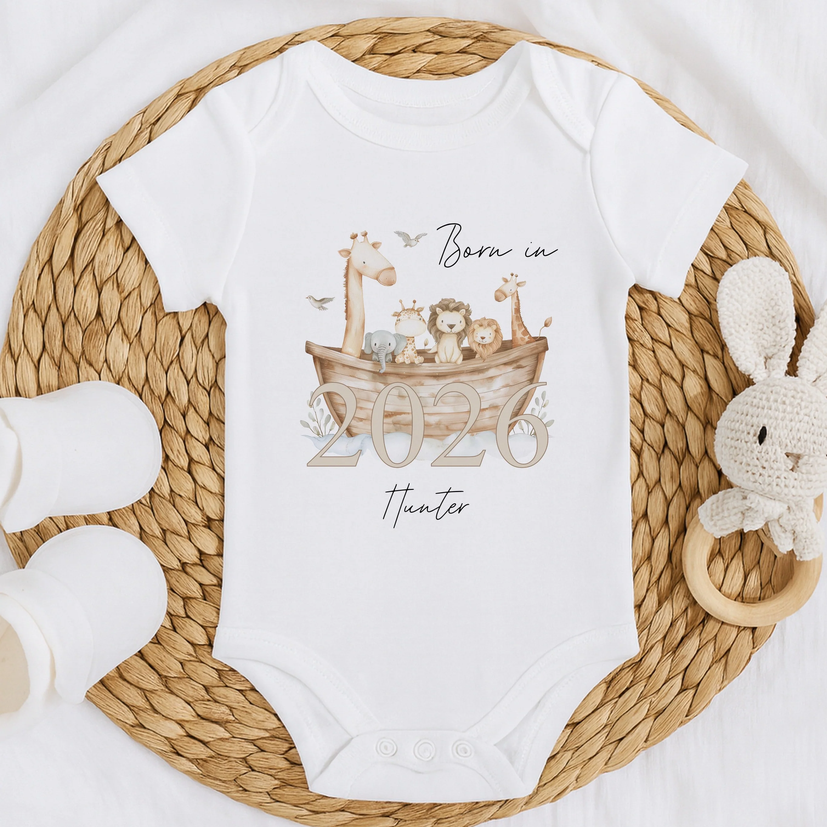 Personalised Animal Boat Born in 2026 Hamper Gift Set - Image 2