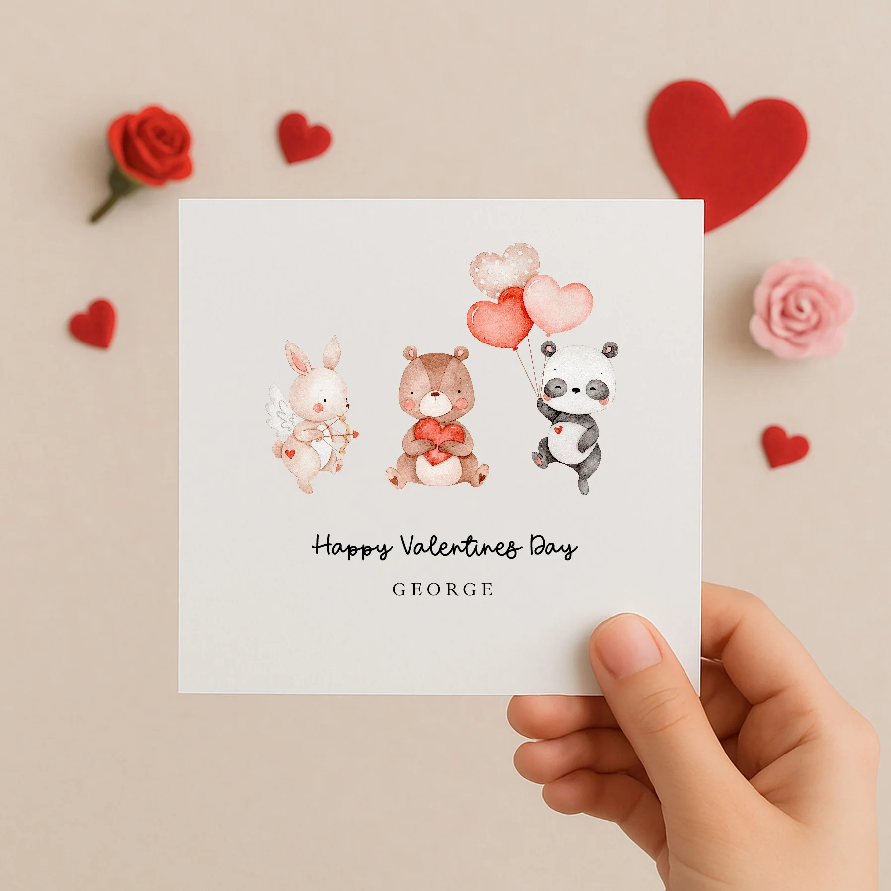 Personalised Animals Happy Valentine's Day Card - Image 2