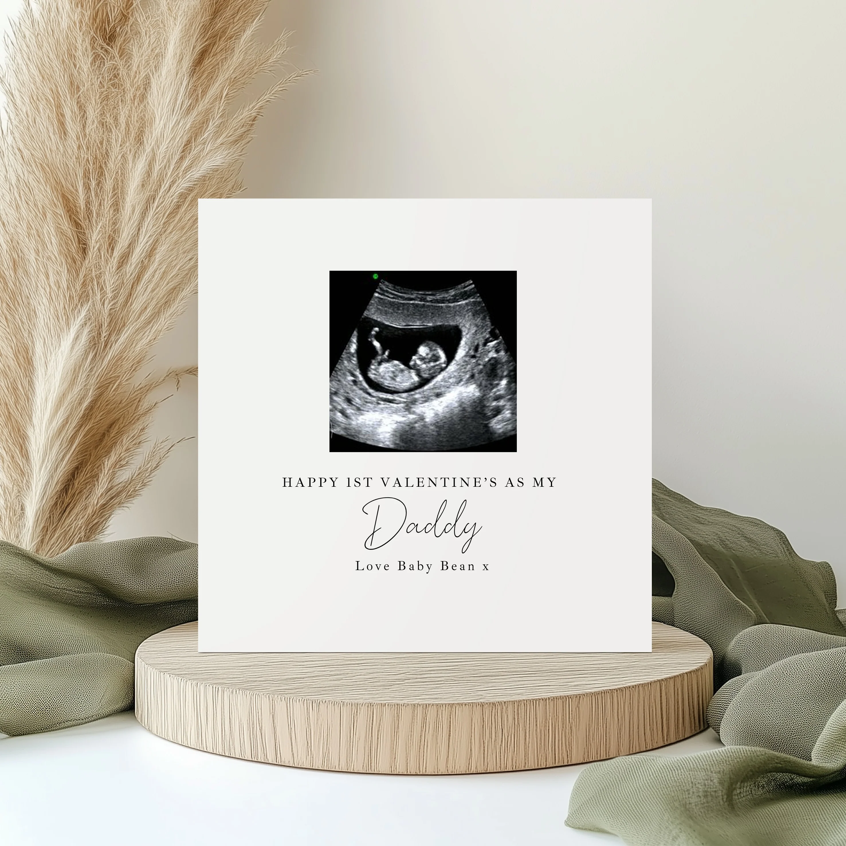 Personalised Baby Scan Happy 1st Valentine's Day Daddy Card - Image 4