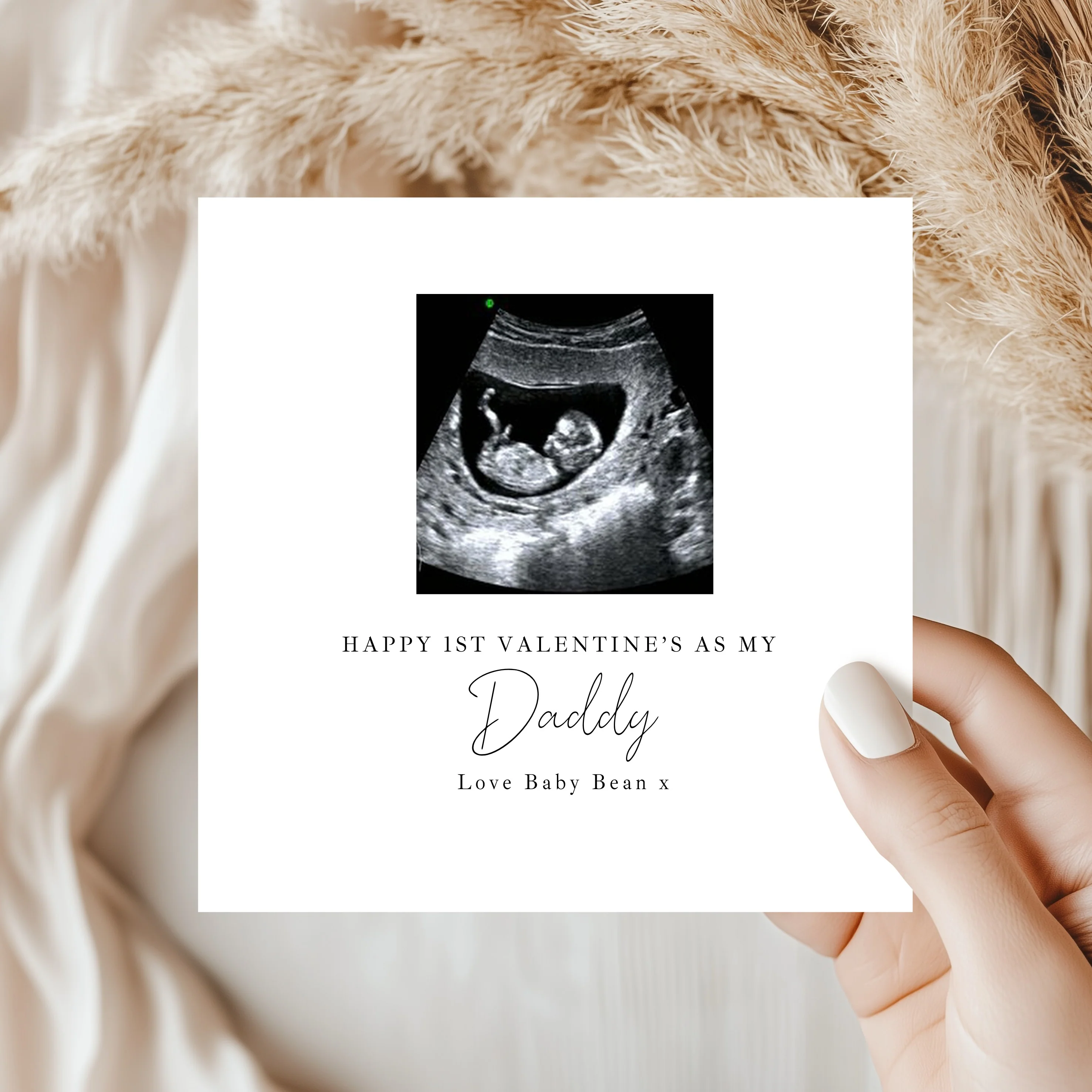 Personalised Baby Scan Happy 1st Valentine's Day Daddy Card - Image 5