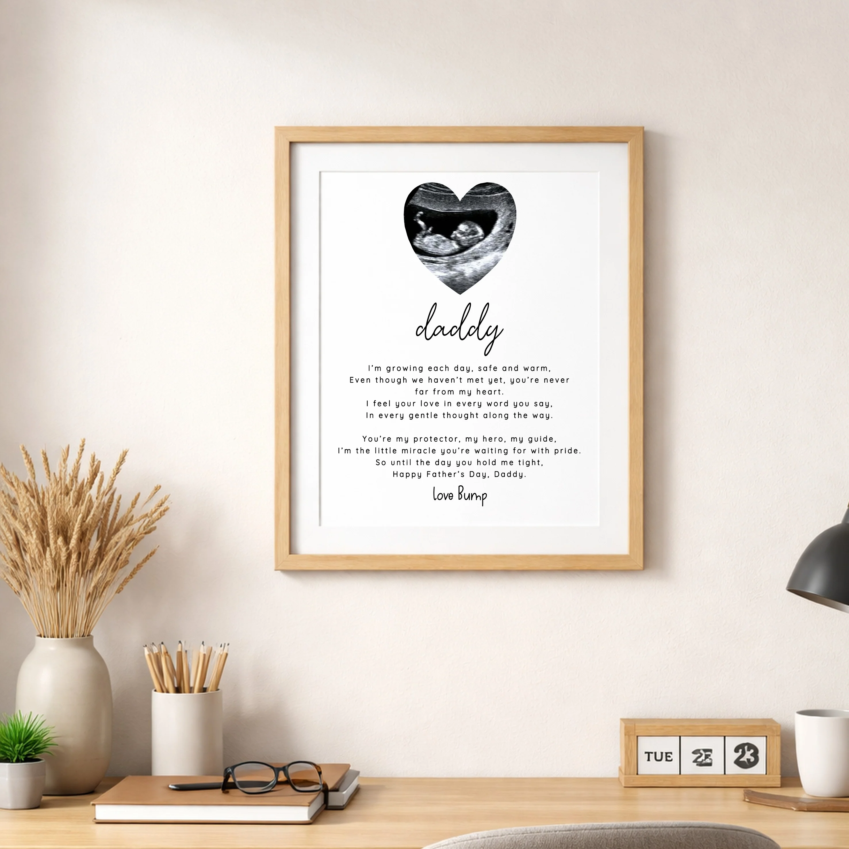 Personalised Baby Scan Happy Father's Day Poster - Image 4