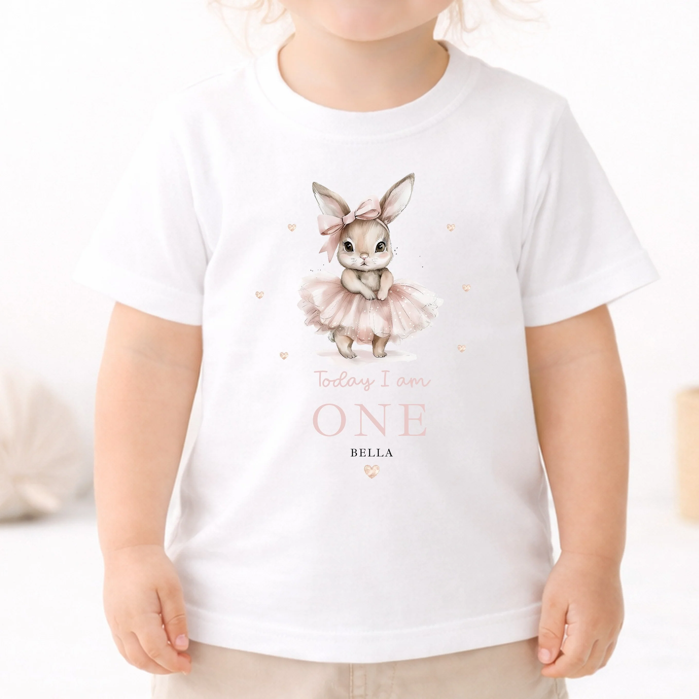 Personalised Ballerina Bunny Any Age Birthday T-Shirt - Image 4