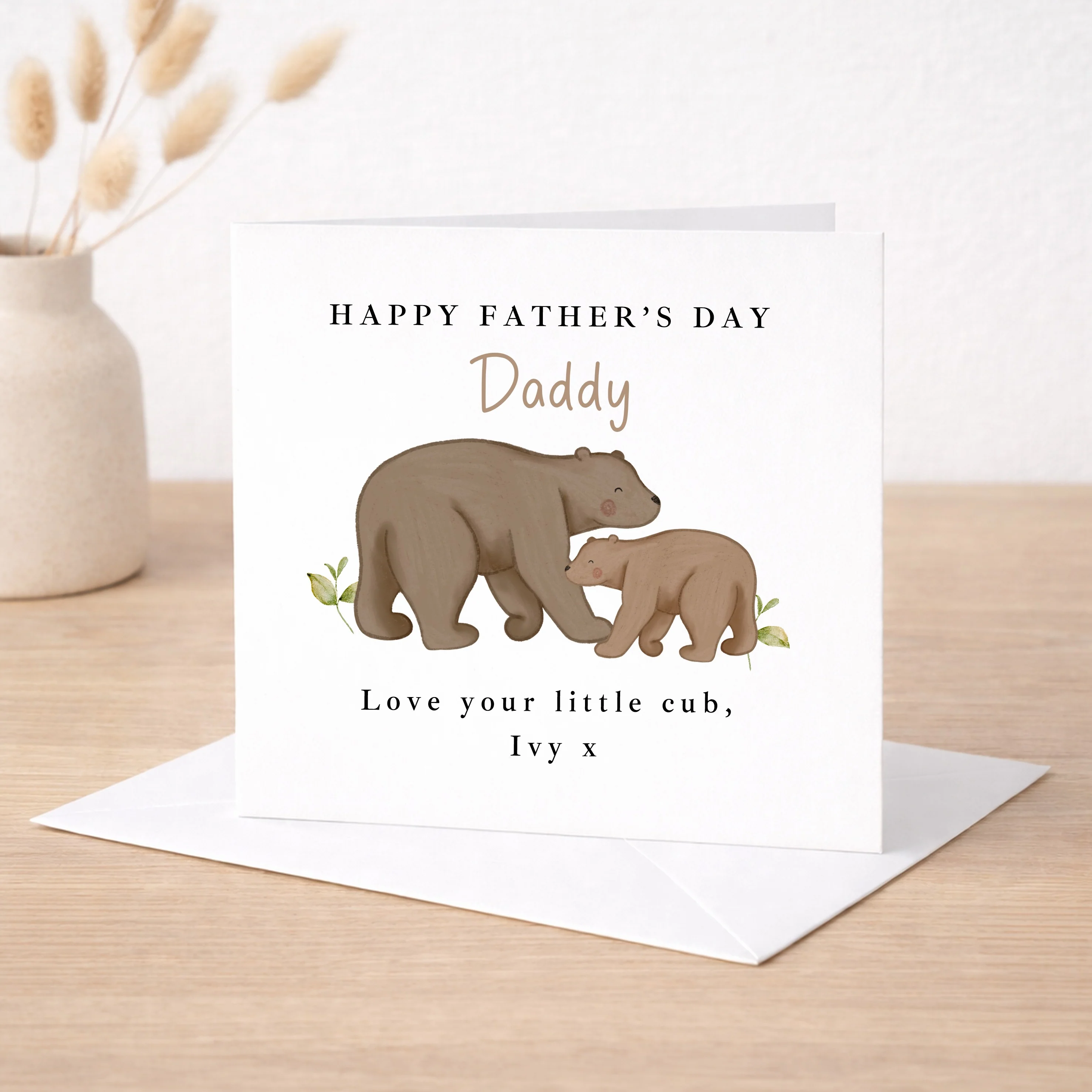 Personalised Bears Happy Father's Day Card