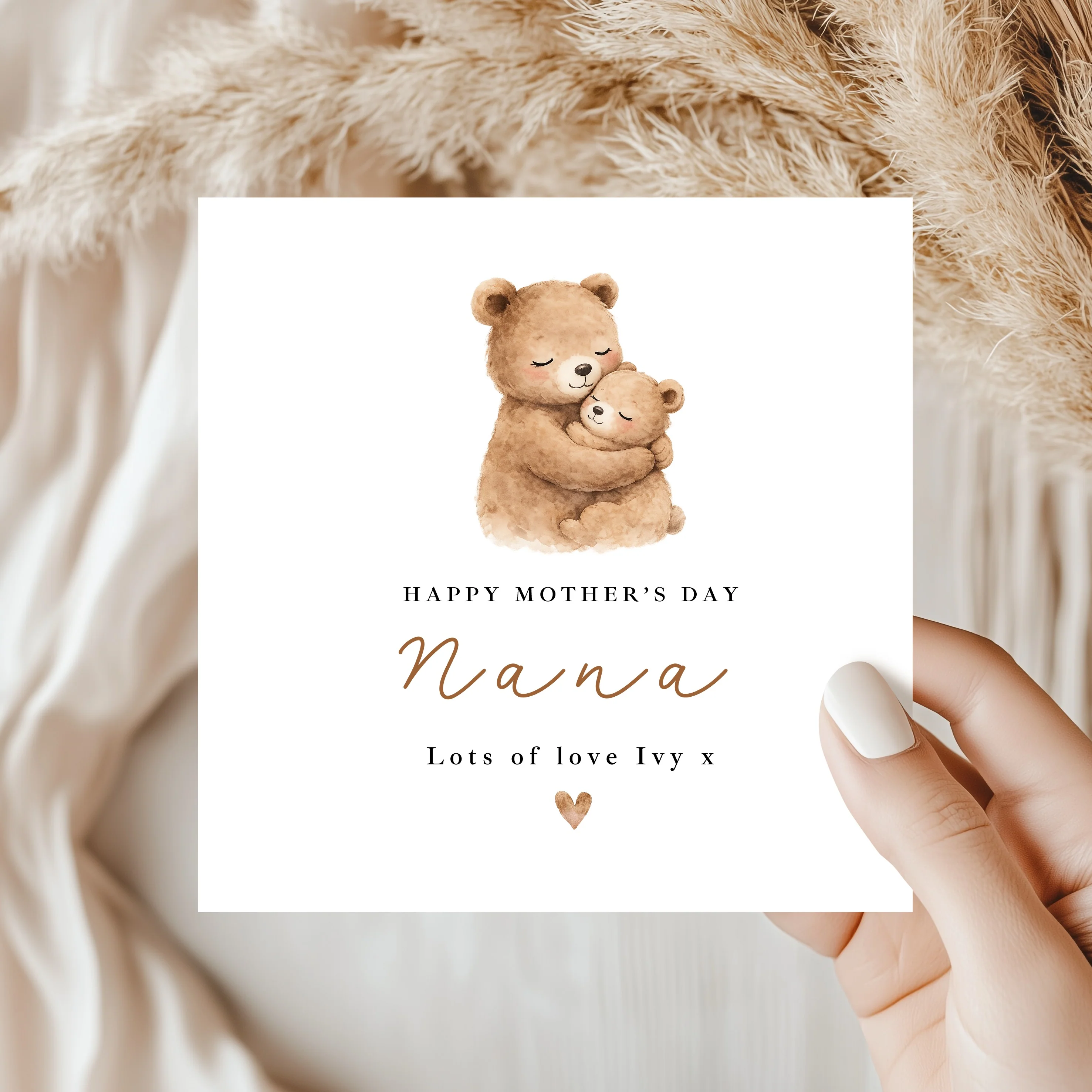 Personalised Bears Happy Mother's Day Nana Card - Image 2