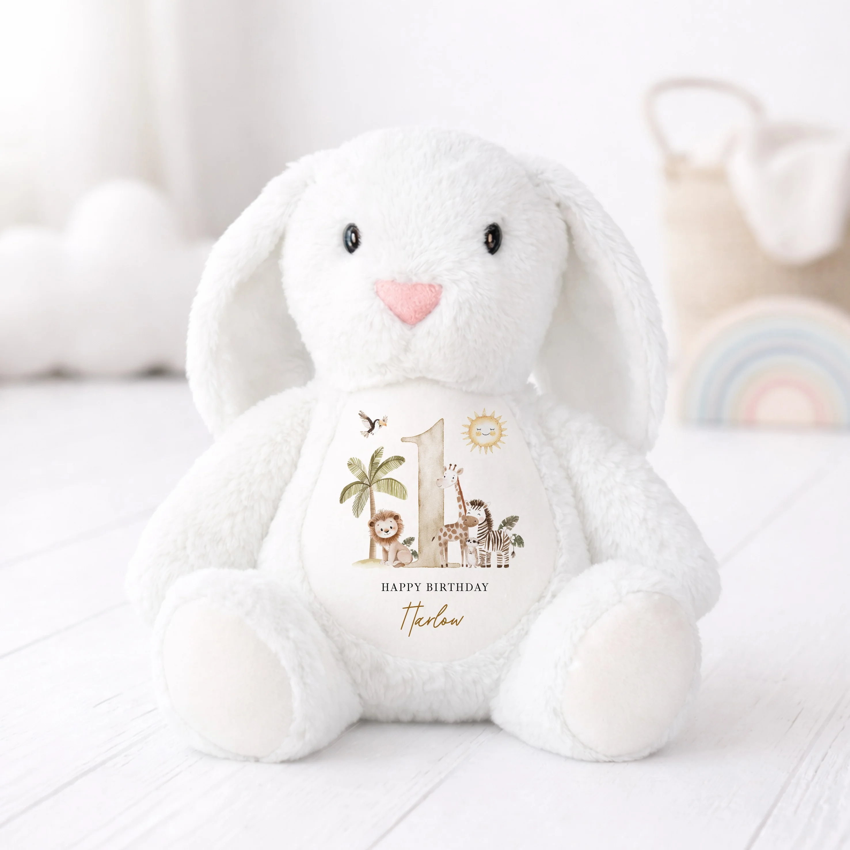 Personalised Beige Safari First Birthday Teddy - Image 2