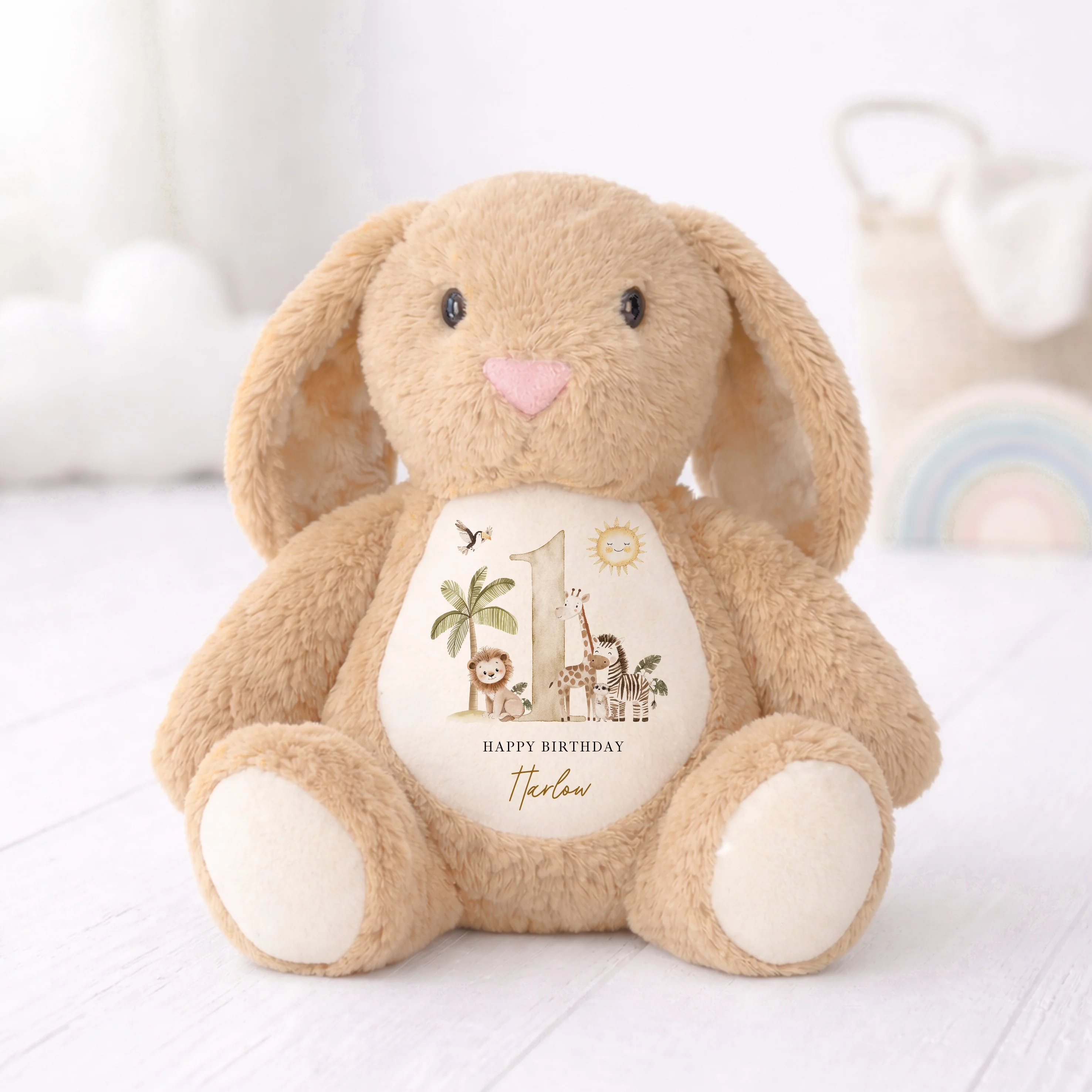 Personalised Beige Safari First Birthday Teddy - Image 3