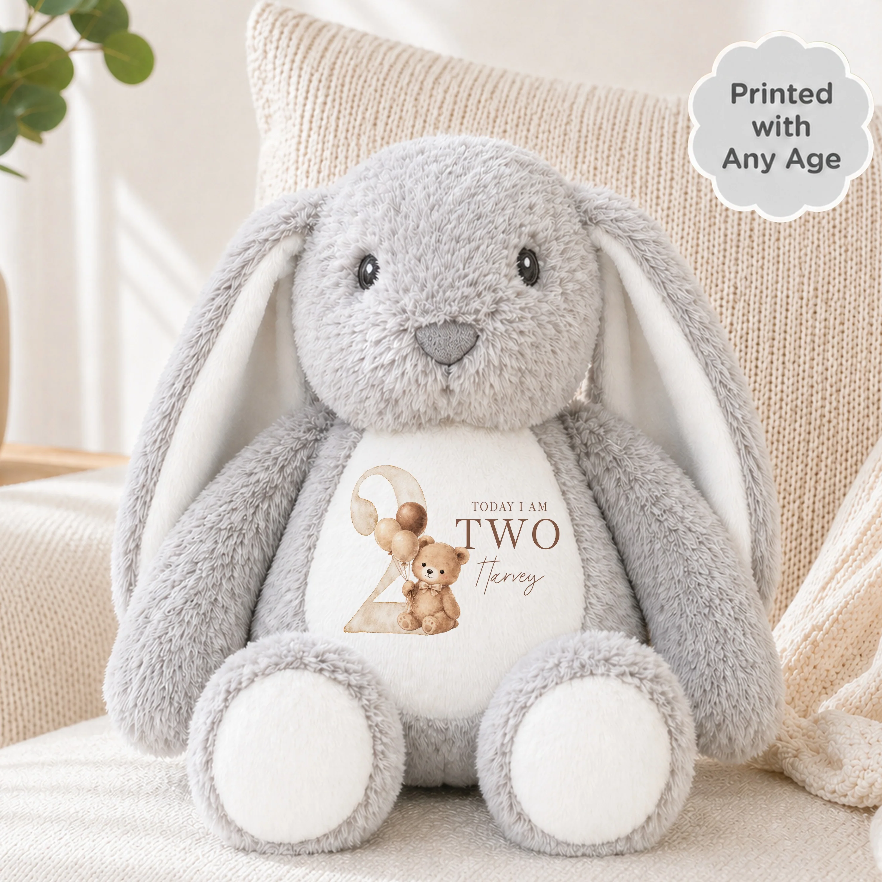 Personalised Beige Teddy Bear Any Age Birthday Teddy - Image 3