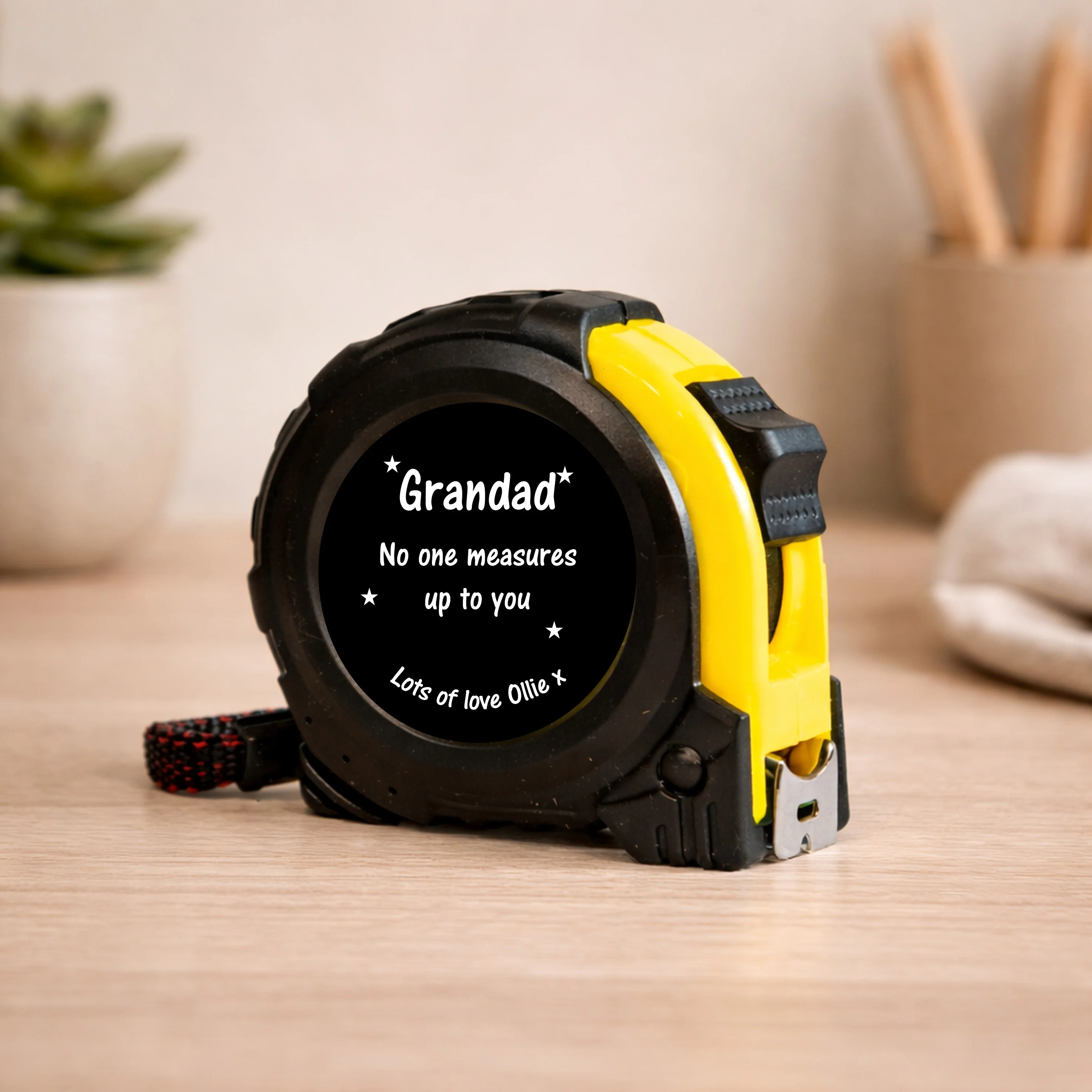 Personalised Black Stars No One Measures Up To You Tape Measure - Image 3