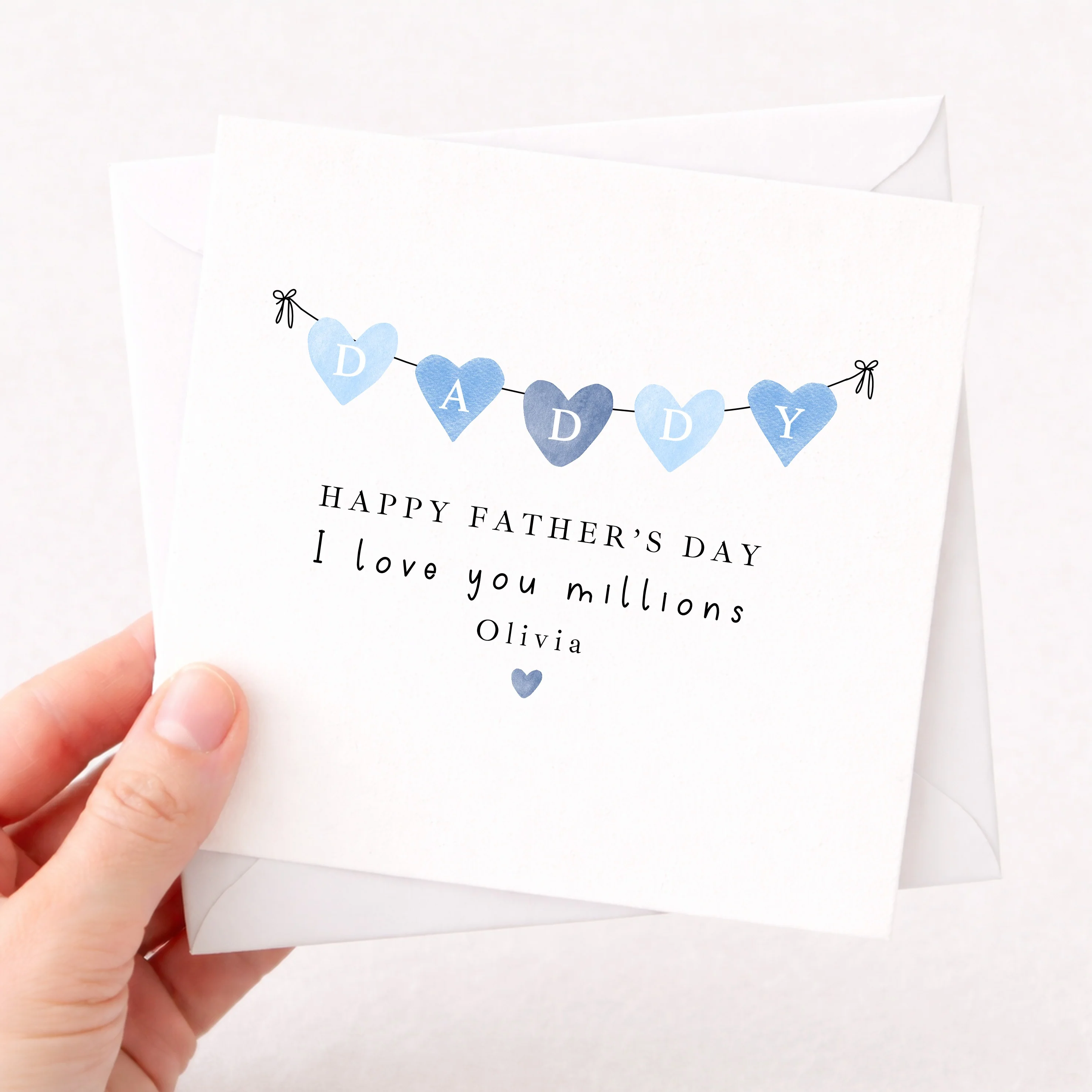 Personalised Blue Banner Happy Father's Day Daddy Card - Image 3
