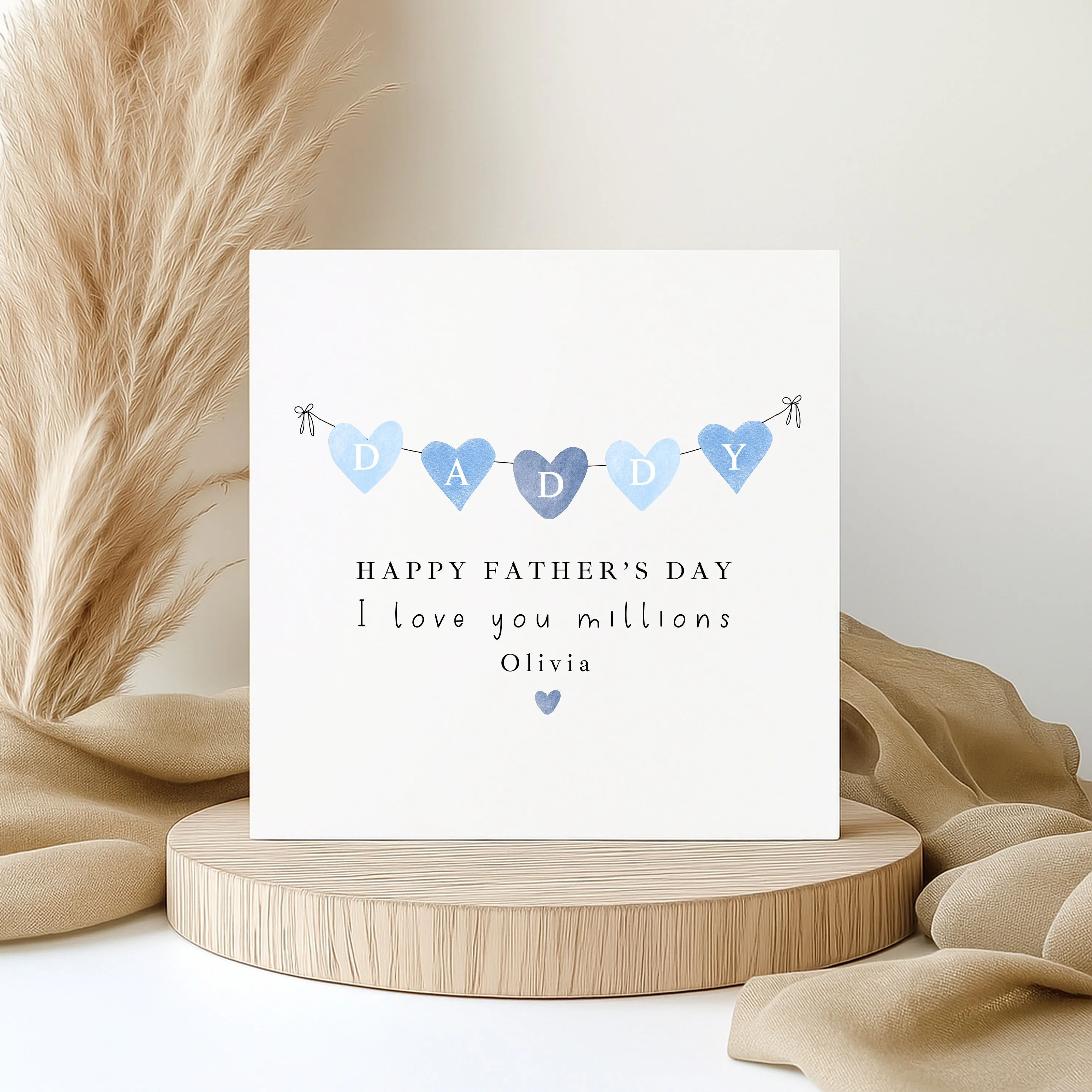 Personalised Blue Banner Happy Father's Day Daddy Card - Image 5