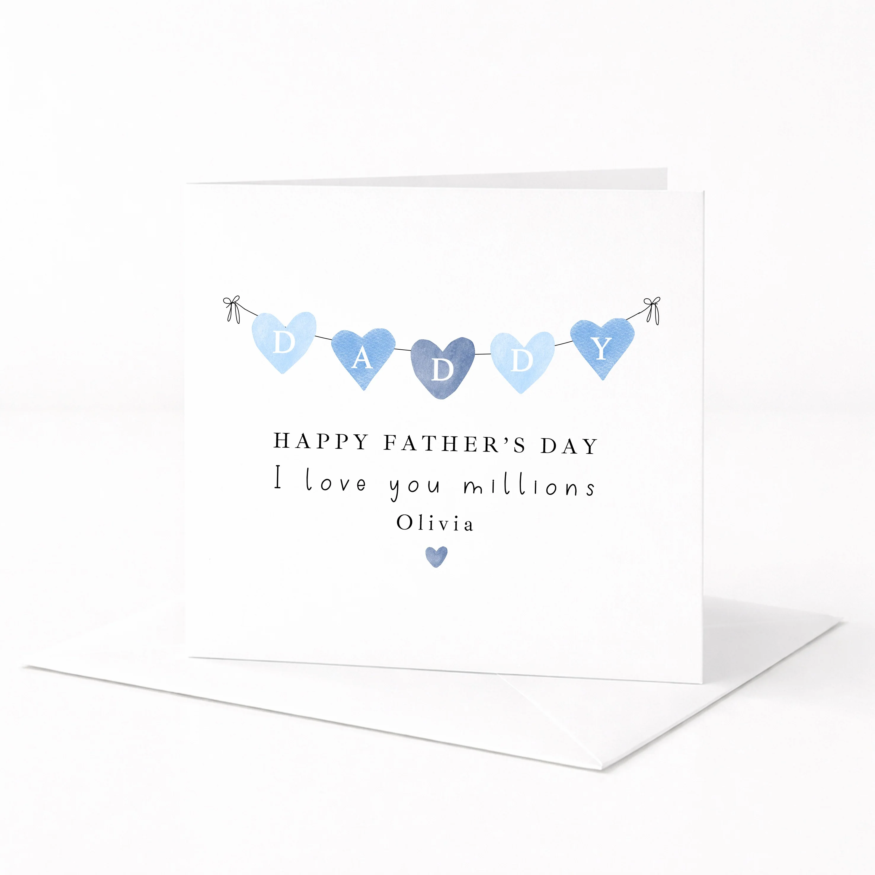 Personalised Blue Banner Happy Father's Day Daddy Card - Image 6