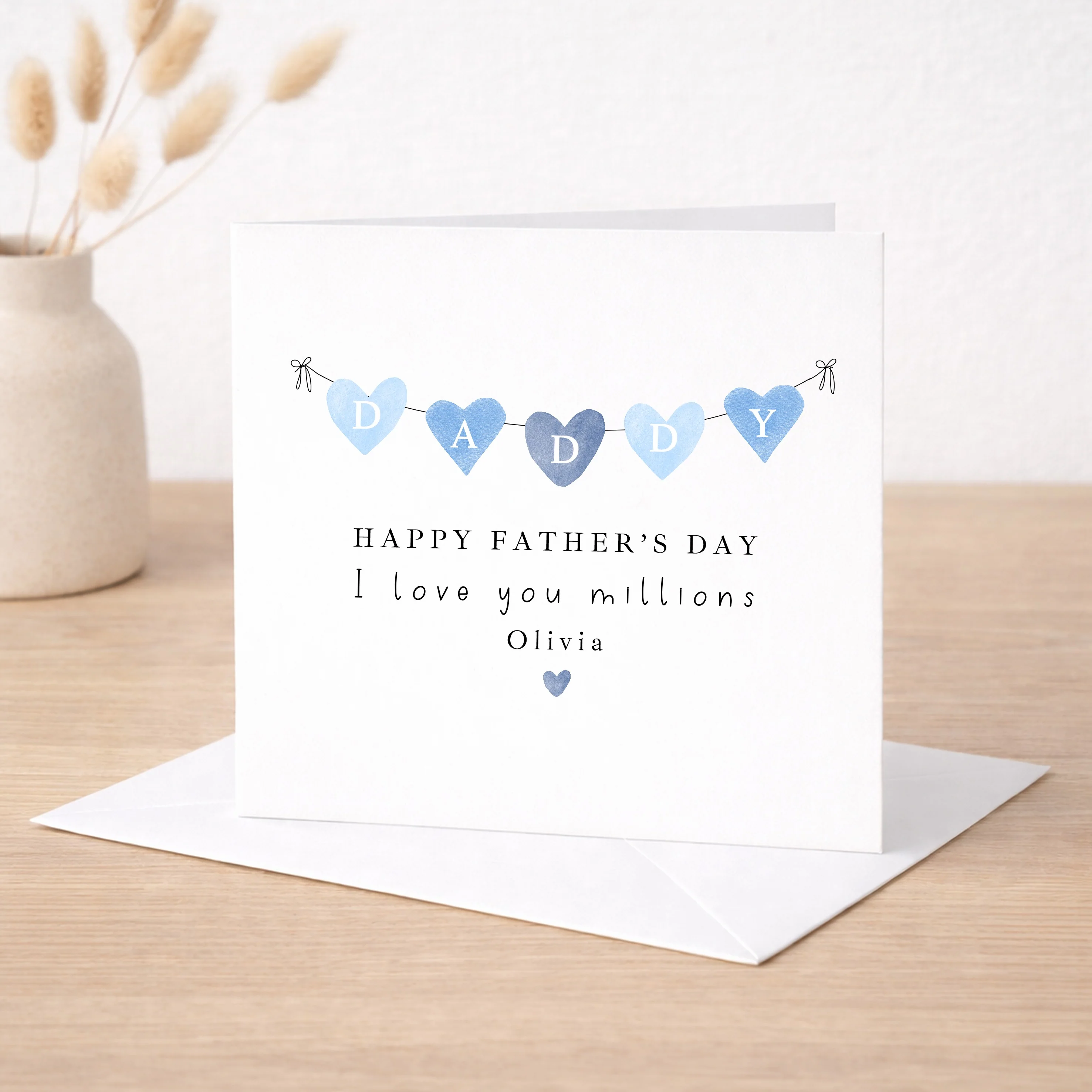 Personalised Blue Banner Happy Father's Day Daddy Card - Image 7