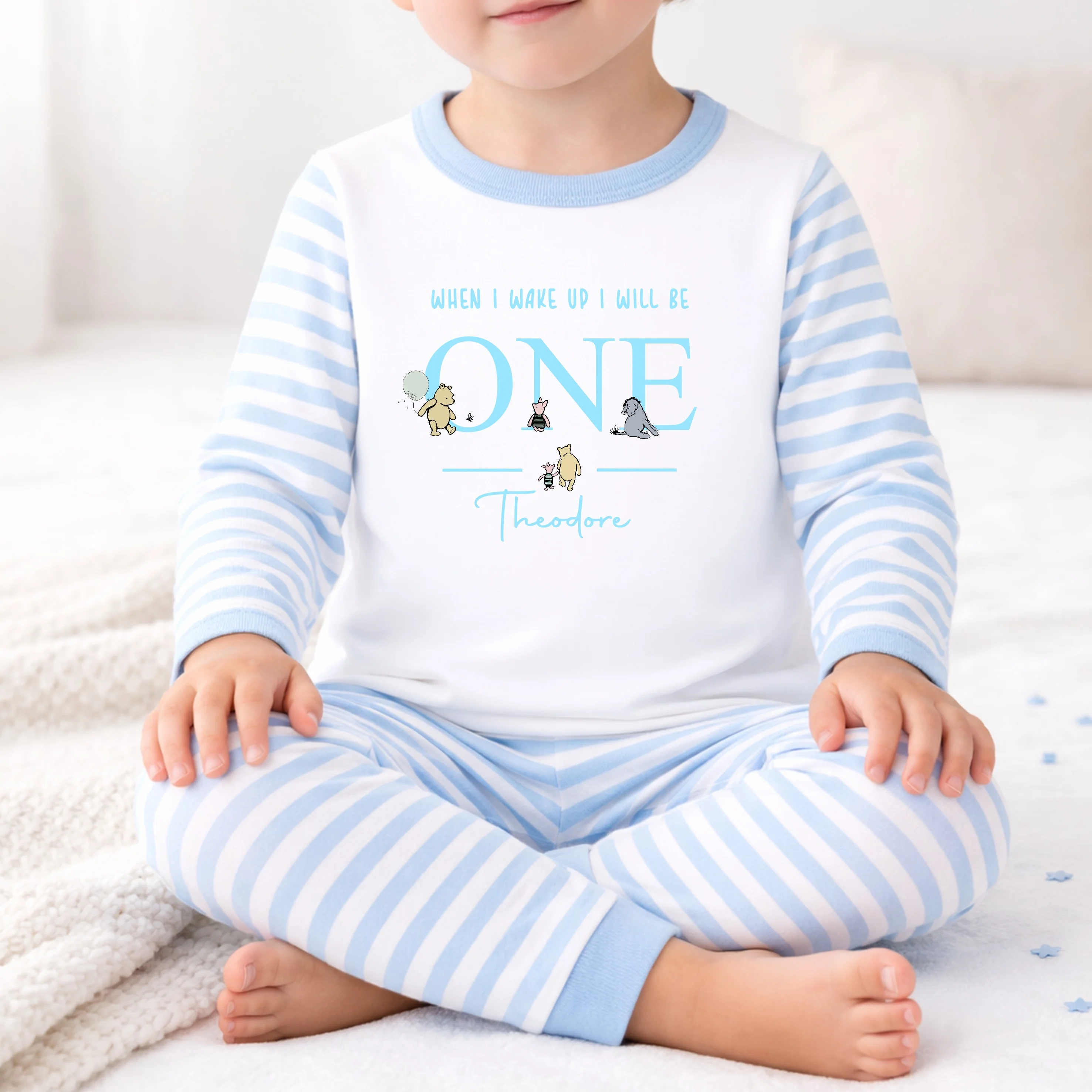 Personalised Blue Bear Any Age When I Wake Up I'll Be My Birthday Pyjamas - Image 4