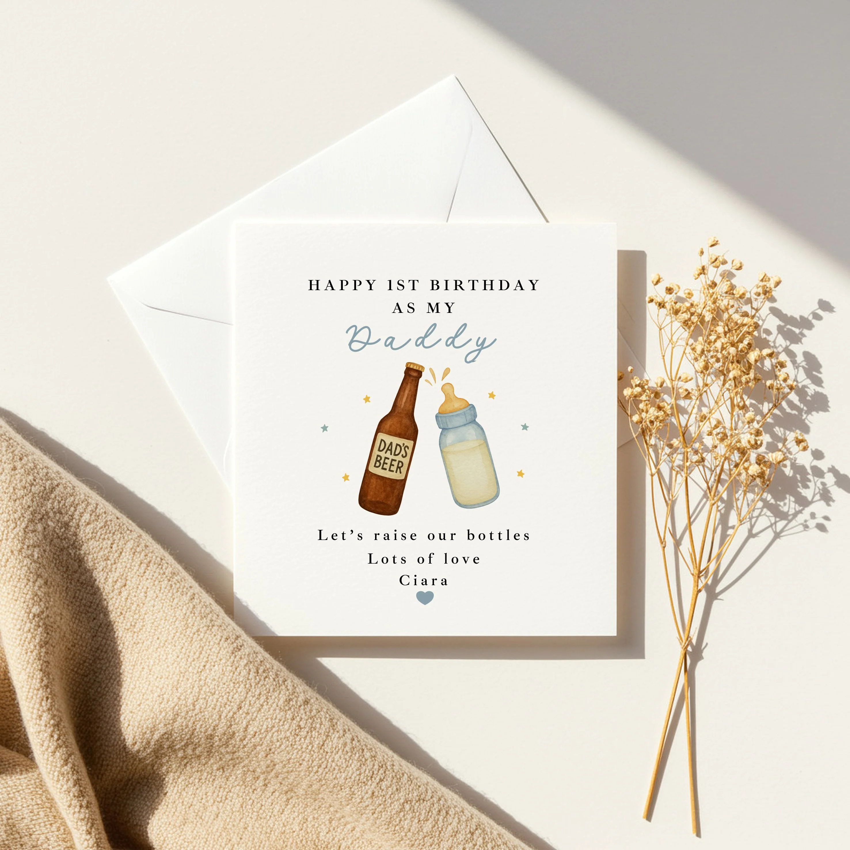 Personalised Blue Bottles Happy Birthday Daddy Card - Image 4