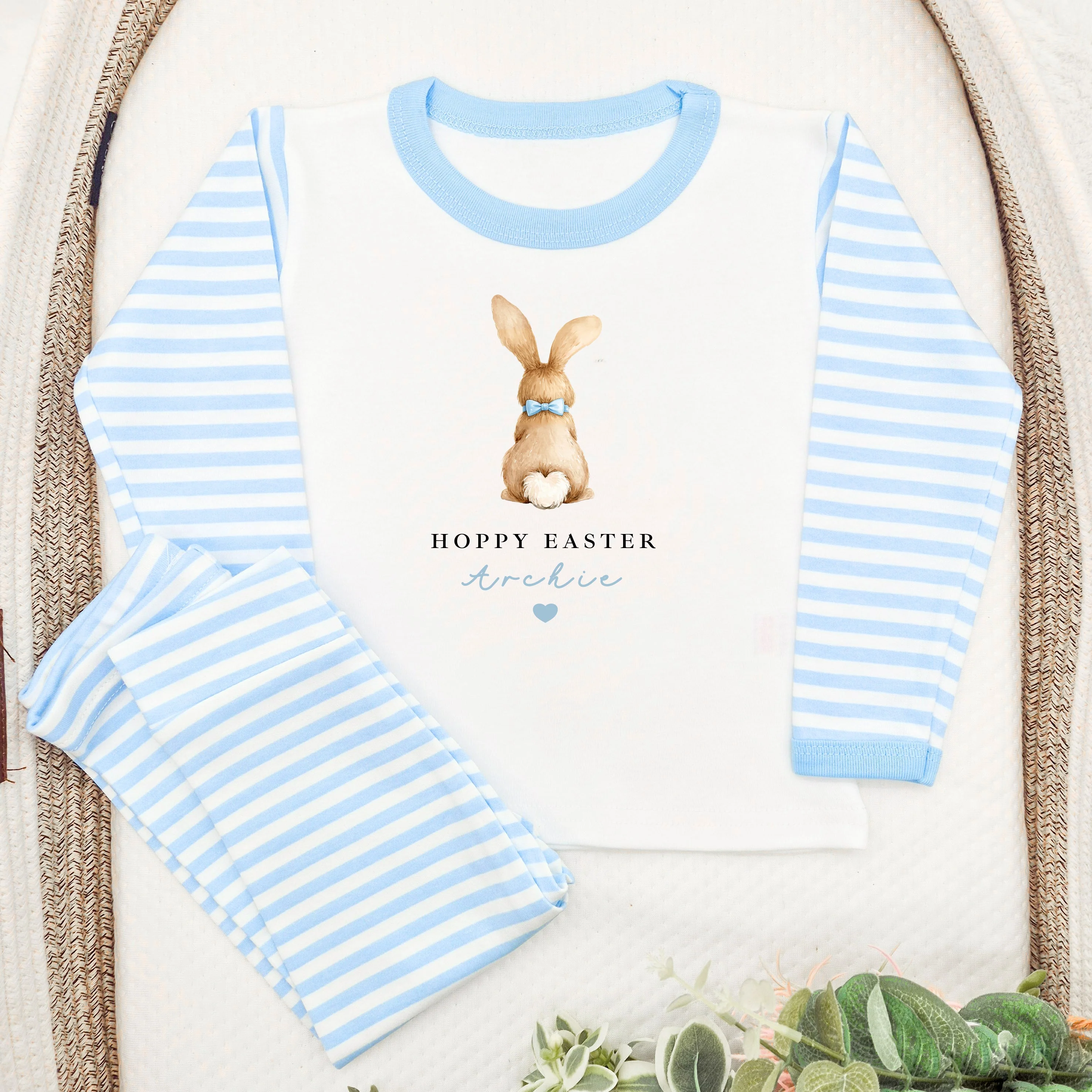 Personalised Blue Bunny Easter Pyjamas - Image 4