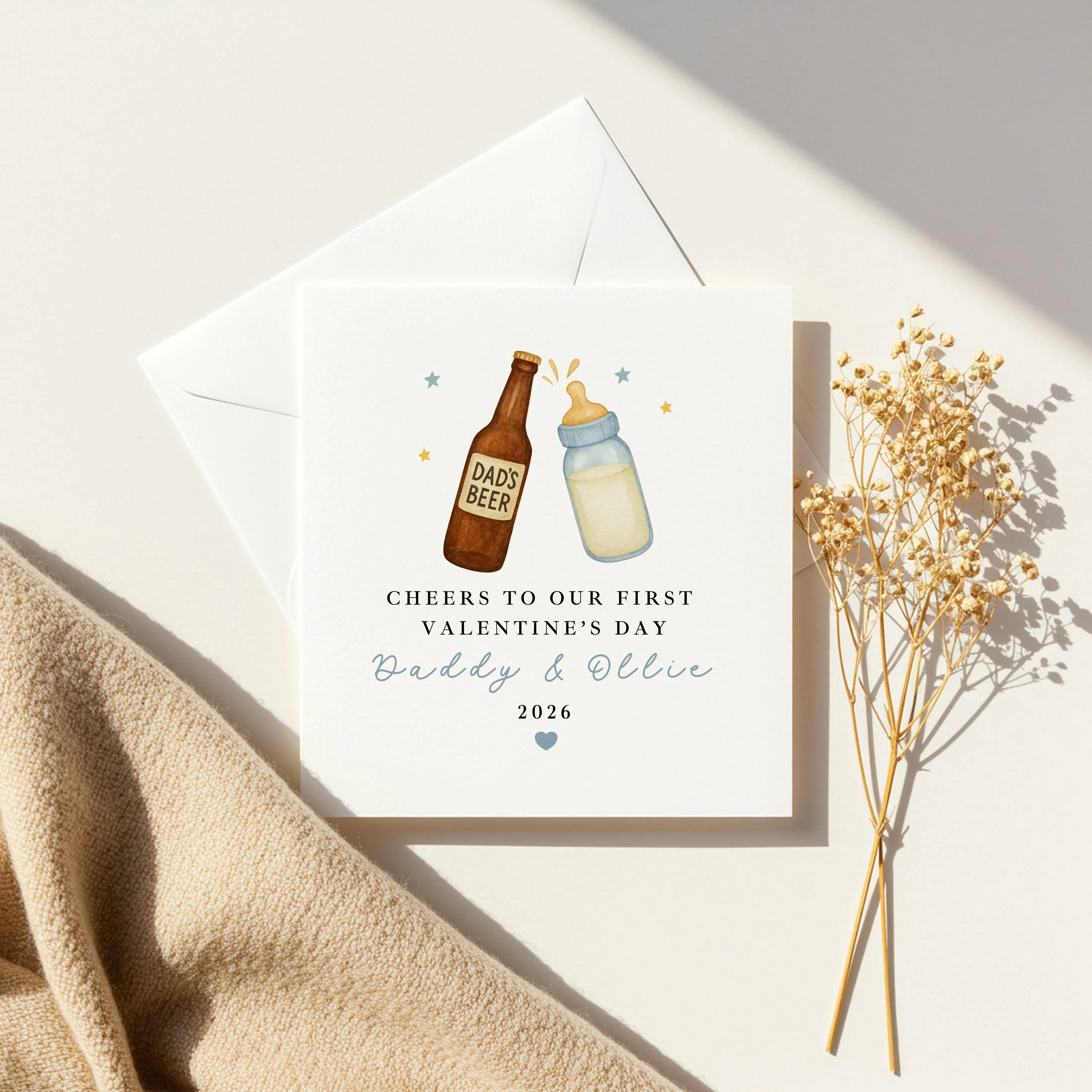 Personalised Blue Cheers Our First Valentine's Day Card - Image 3