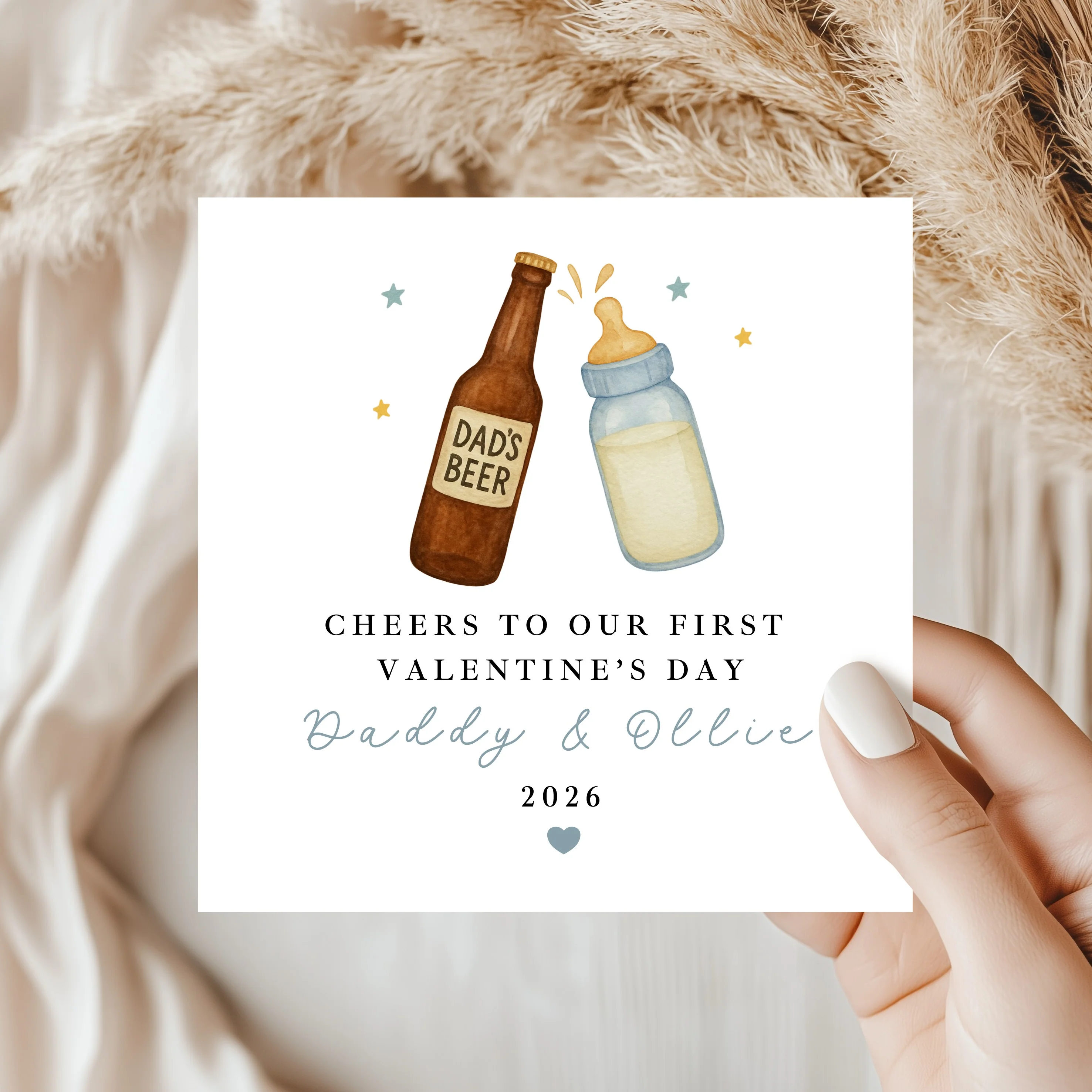 Personalised Blue Cheers Our First Valentine's Day Card - Image 5