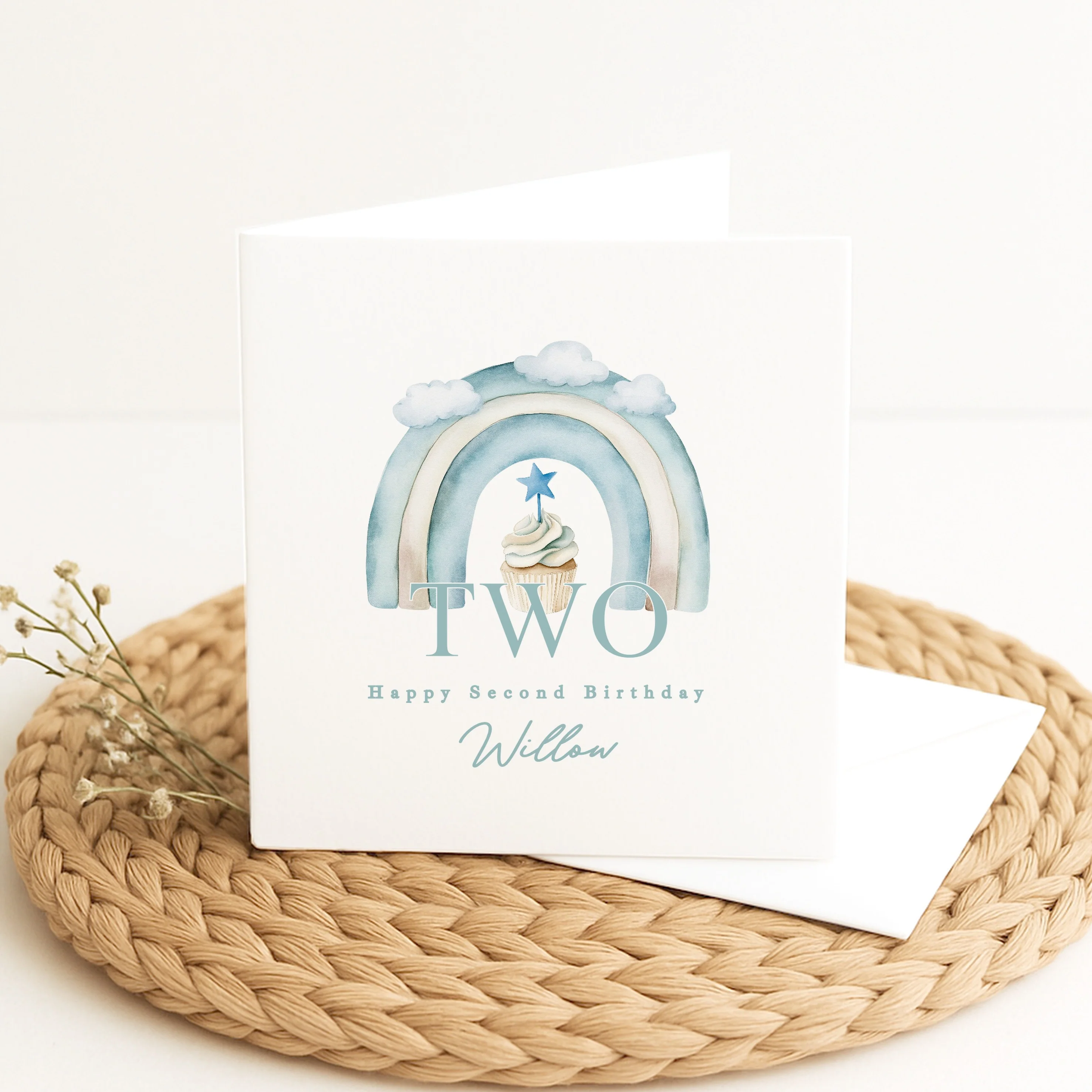 Personalised Blue Cupcake Any Age Birthday Card - Image 5