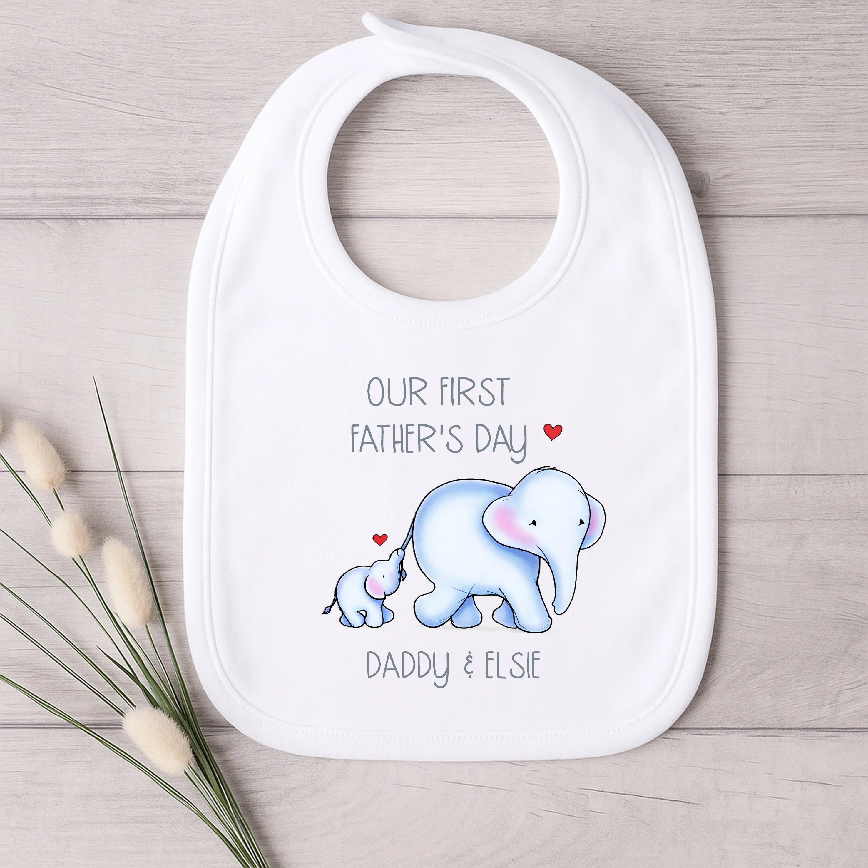 Personalised Blue Elephants Our First Father's Day Baby Grow or Vest - Image 4