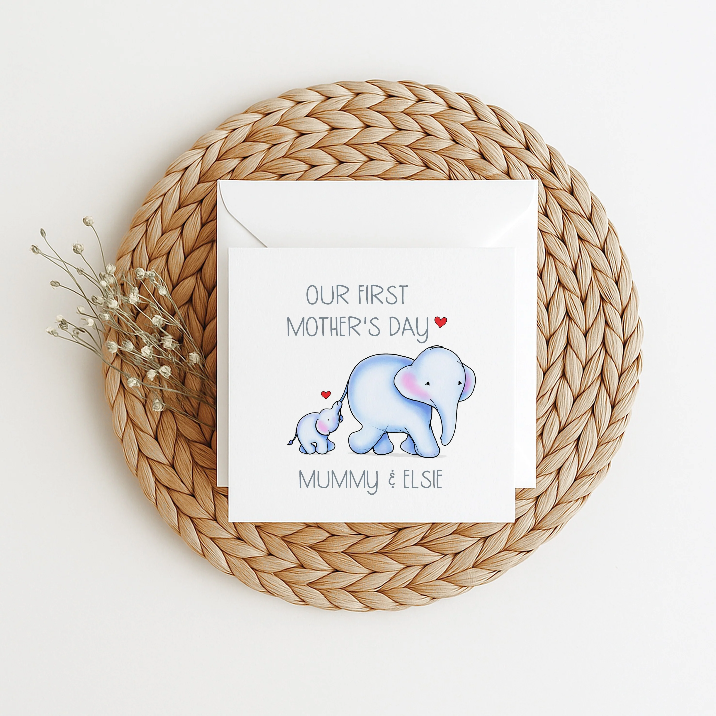 Personalised Blue Elephants Our First Mother's Day Card - Image 2