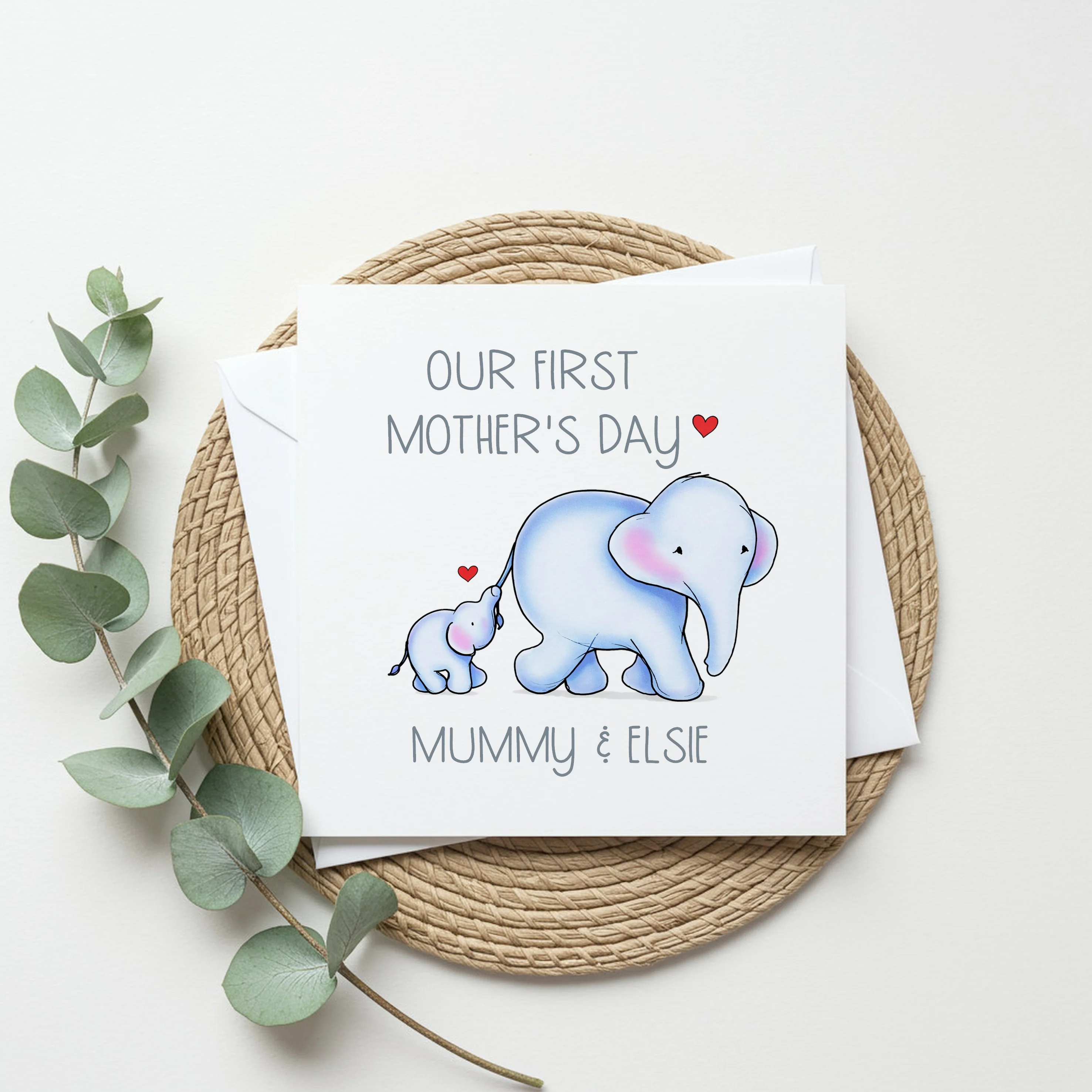 Personalised Blue Elephants Our First Mother's Day Card - Image 5
