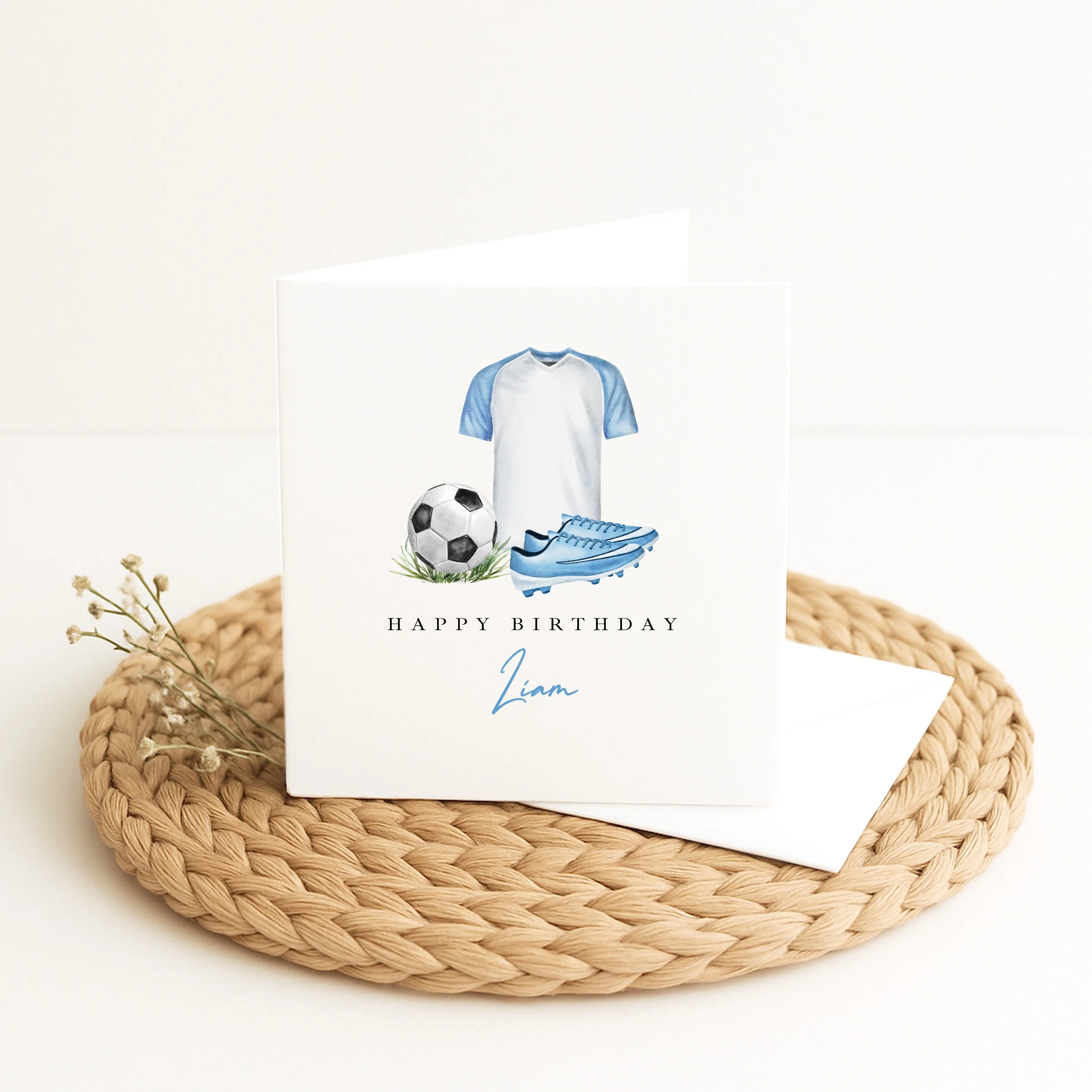Personalised Blue Football Happy Birthday Card - Image 6