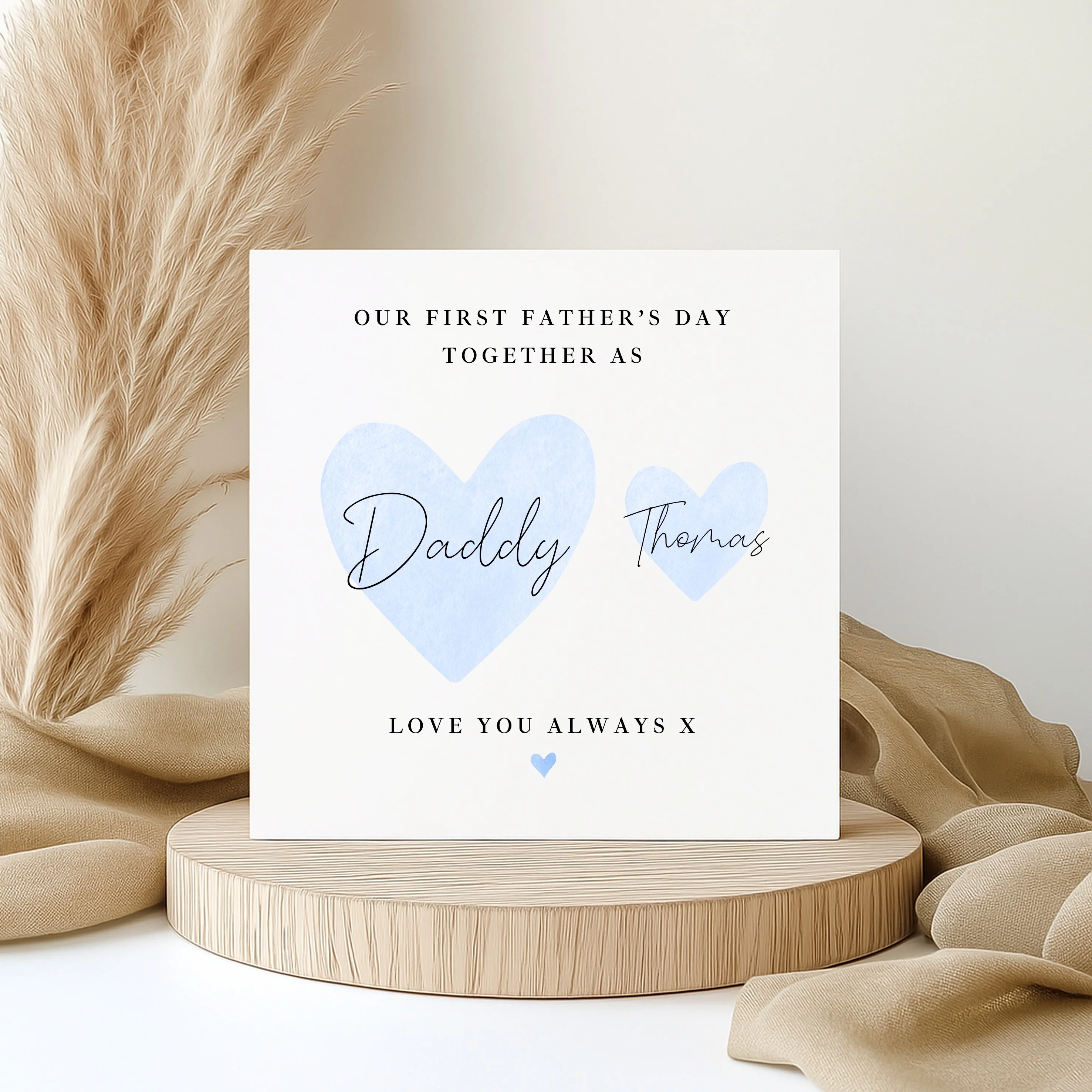 Personalised Blue Hearts Our First Father's Day Card - Image 5