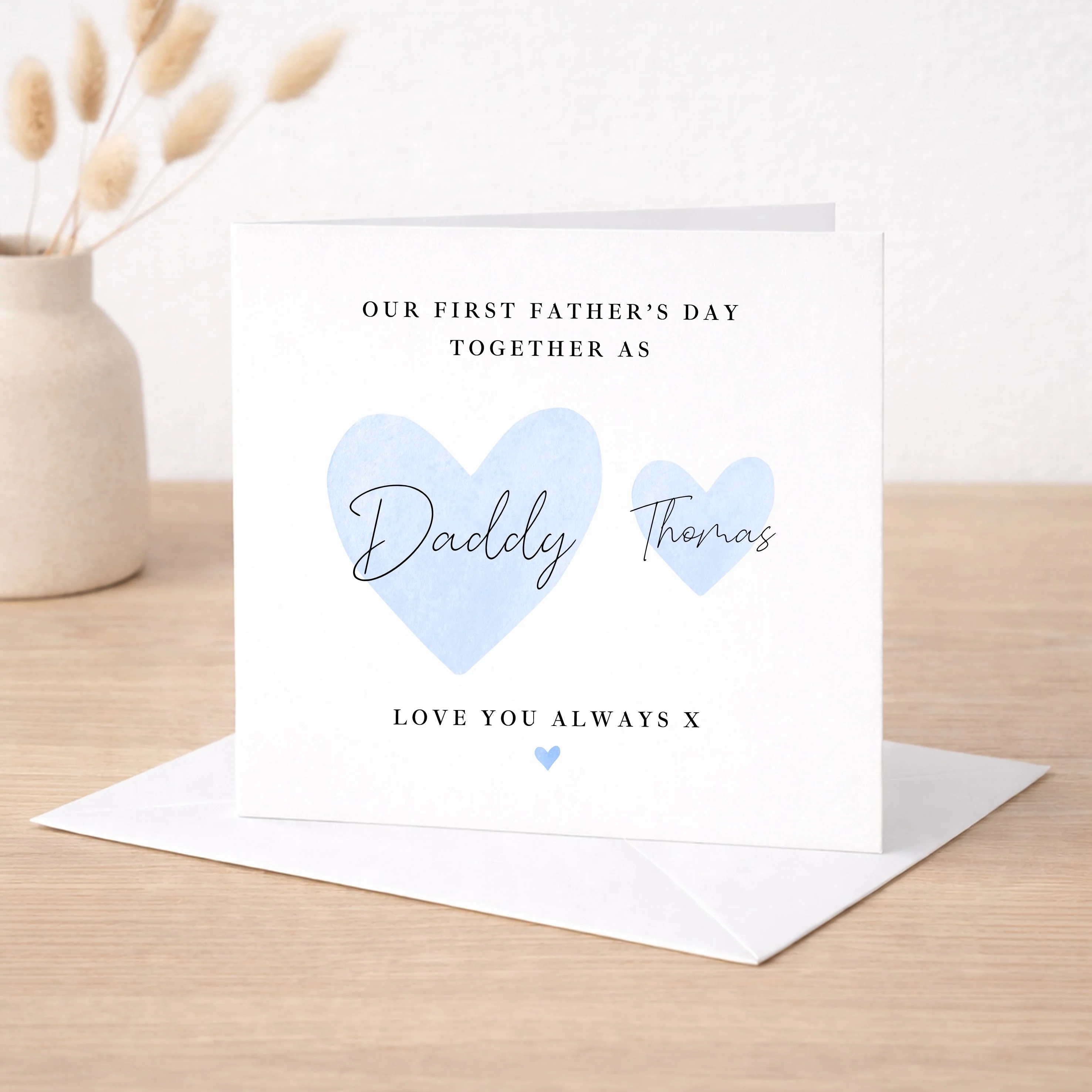 Personalised Blue Hearts Our First Father's Day Card - Image 6