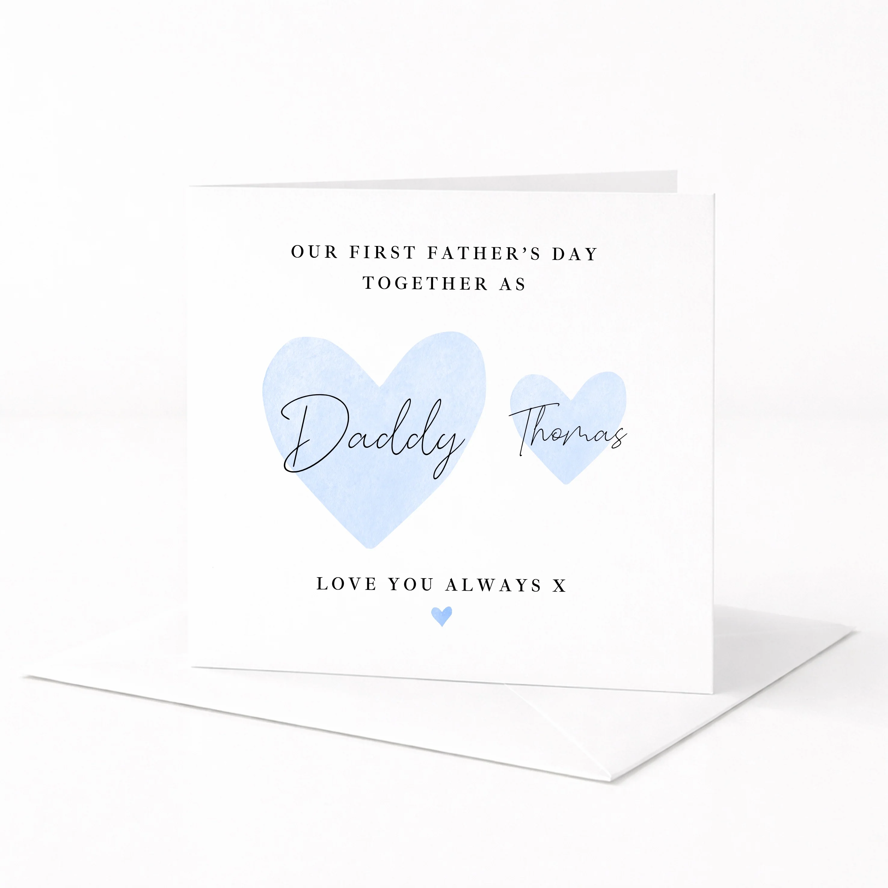 Personalised Blue Hearts Our First Father's Day Card - Image 7