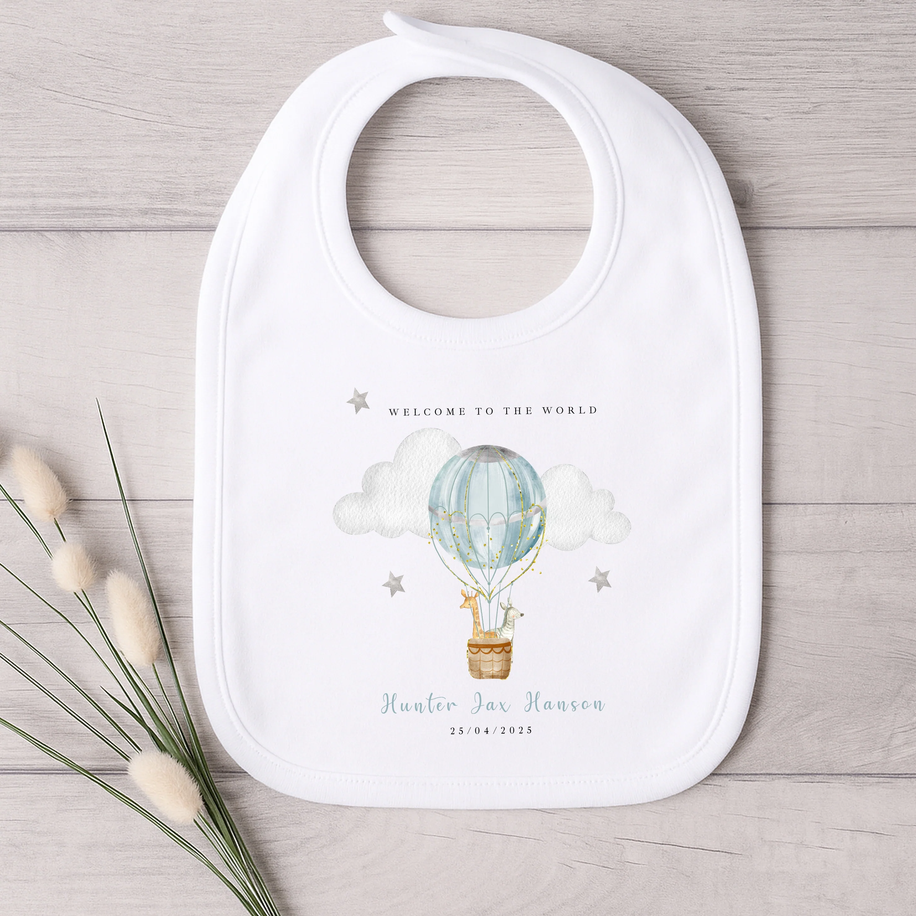 Personalised Blue Hotair Balloon Babygrow/Vest - Image 4