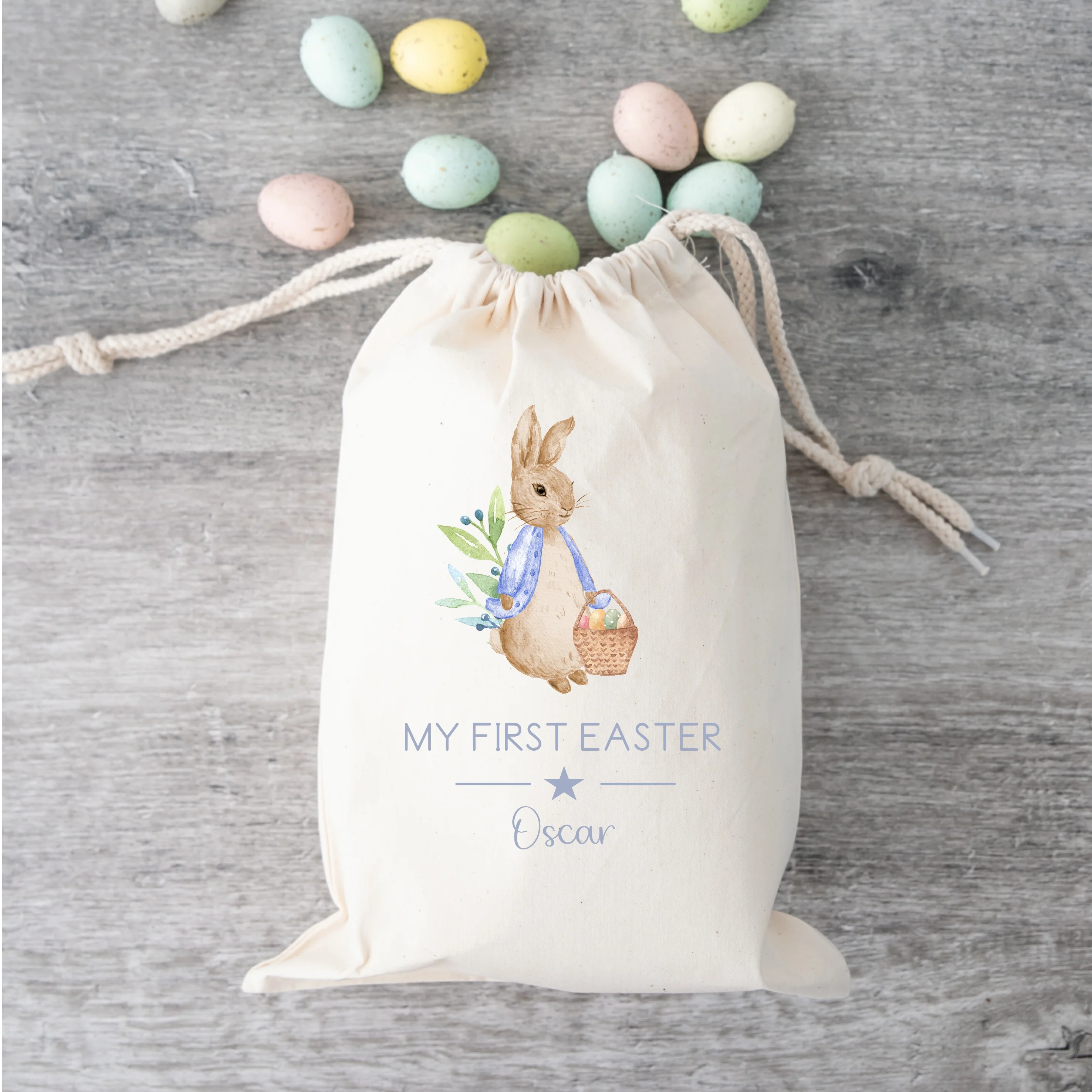 Personalised Blue or Pink Happy Easter Treat Bag - Image 5