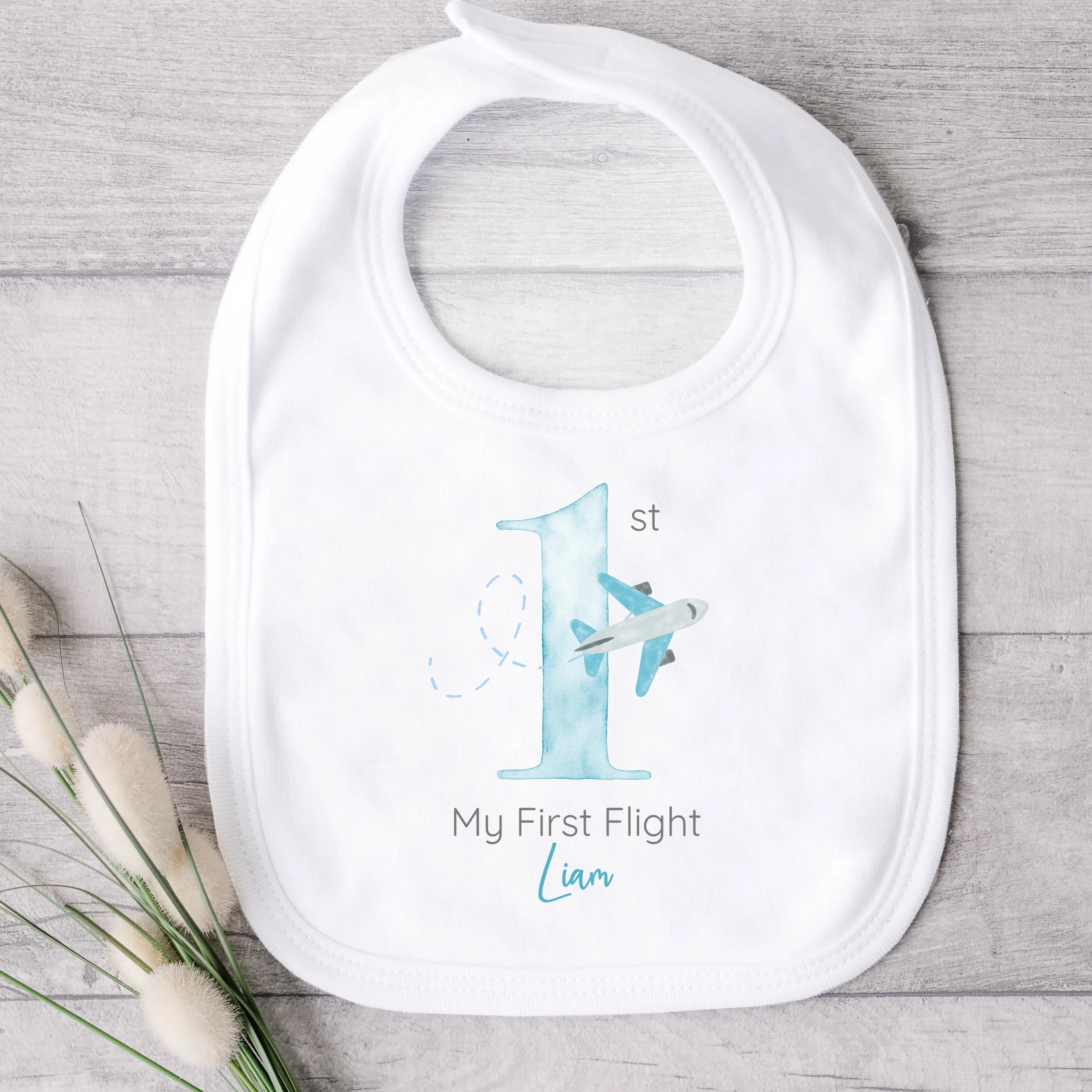Personalised Blue Planes My 1st Flight Baby Vest/T-shirt - Image 4