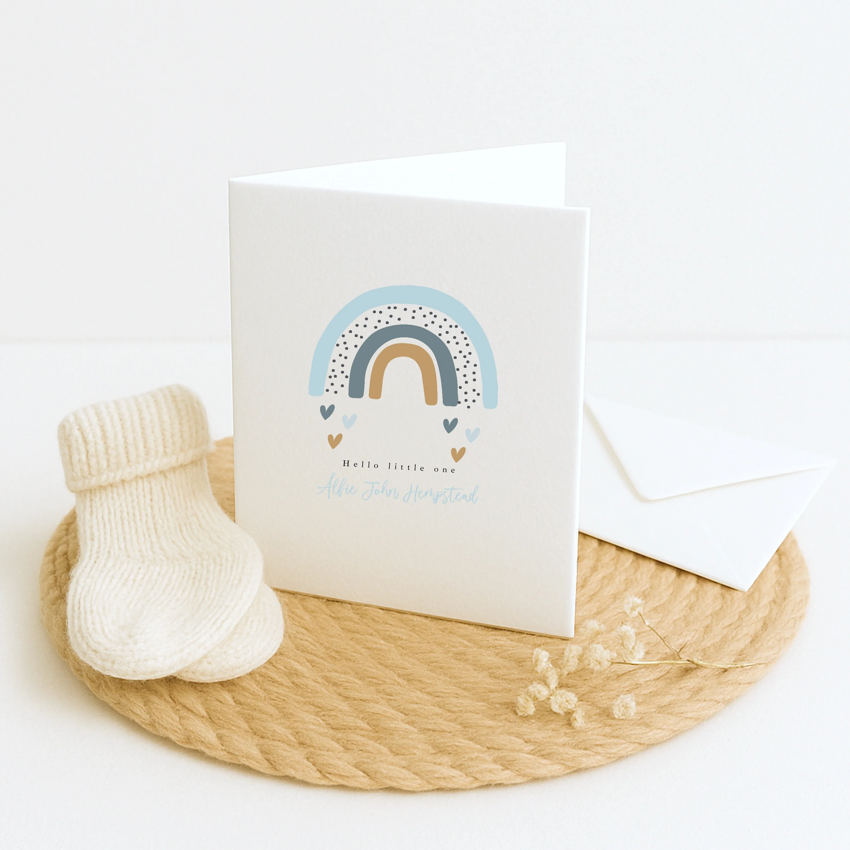 Personalised Blue Rainbow Baby Shower Card - Image 4