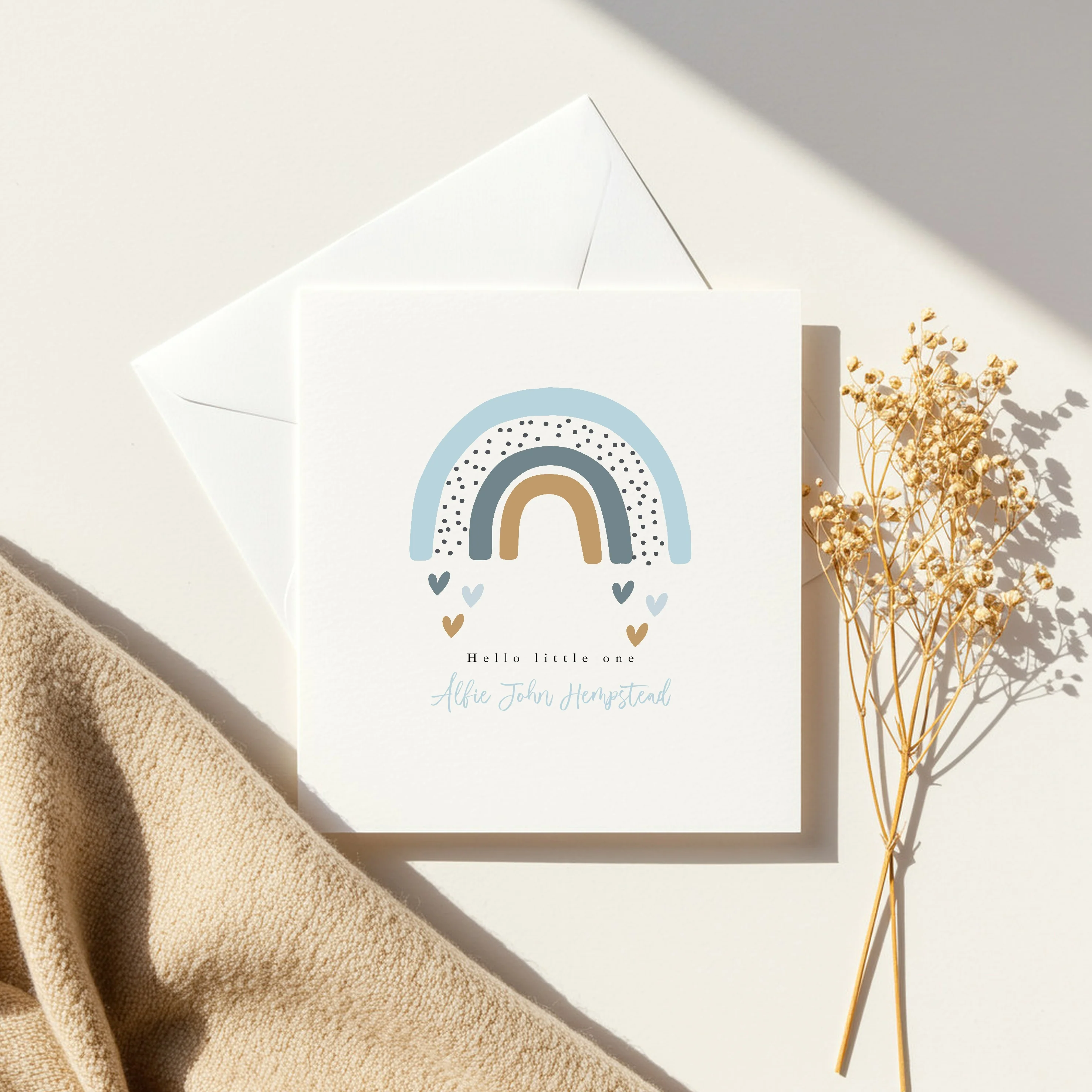 Personalised Blue Rainbow Baby Shower Card - Image 5