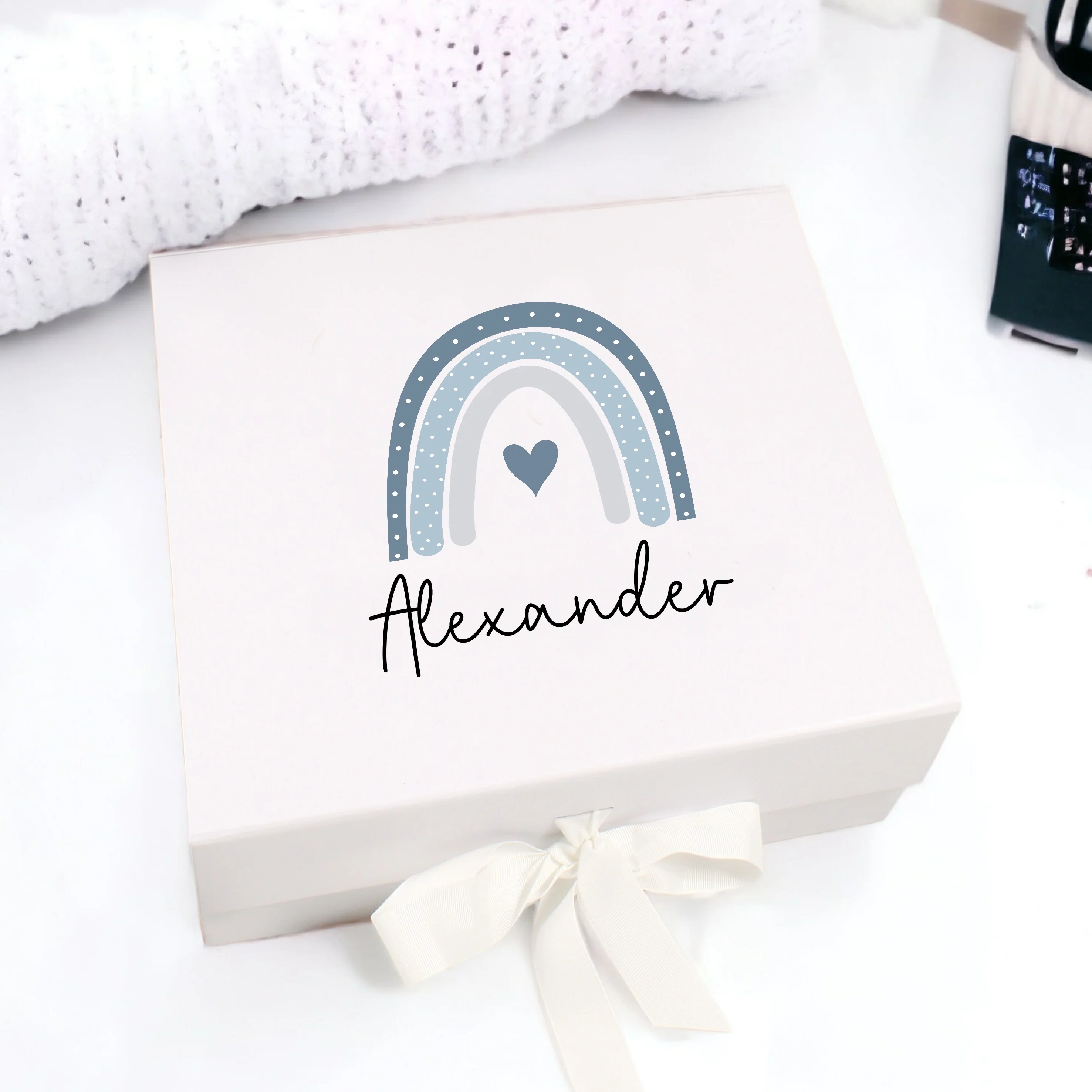 Personalised Blue Rainbow Hamper Clothing Gift Set - Image 2