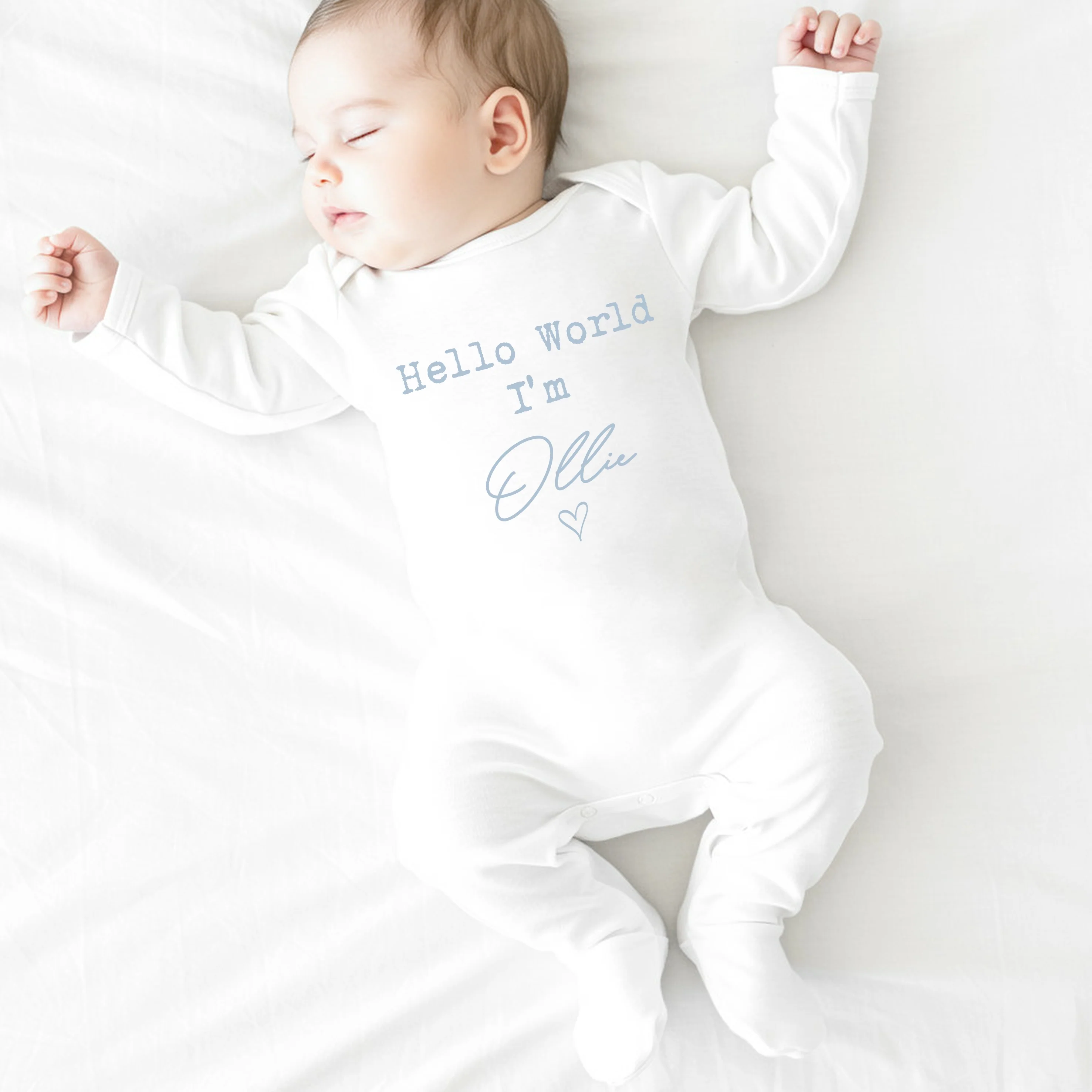 Personalised Boys Baby Script Name Clothing Optional Hamper Gift Set - Image 2