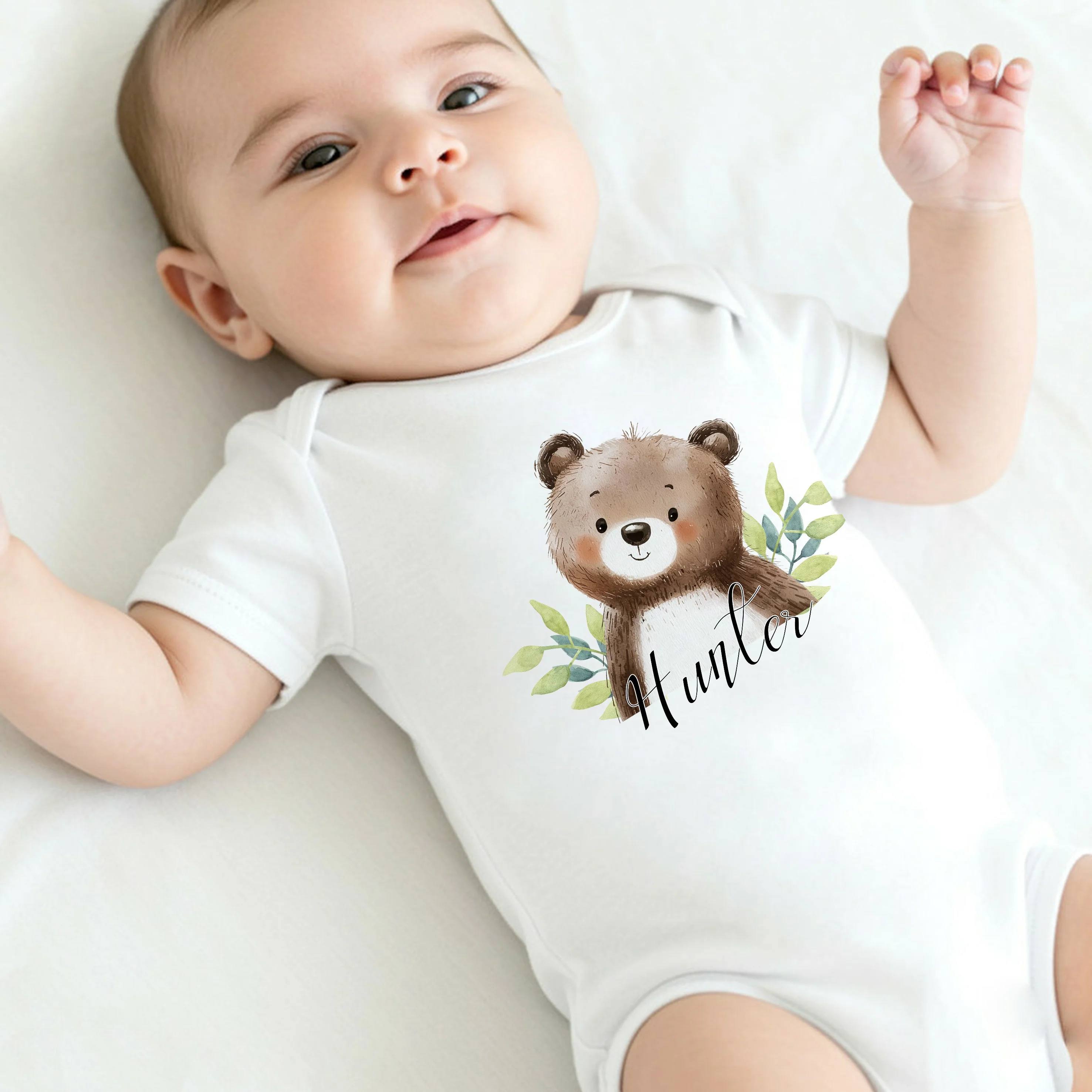 Personalised Brown Bear Baby Grow or Vest - Image 3
