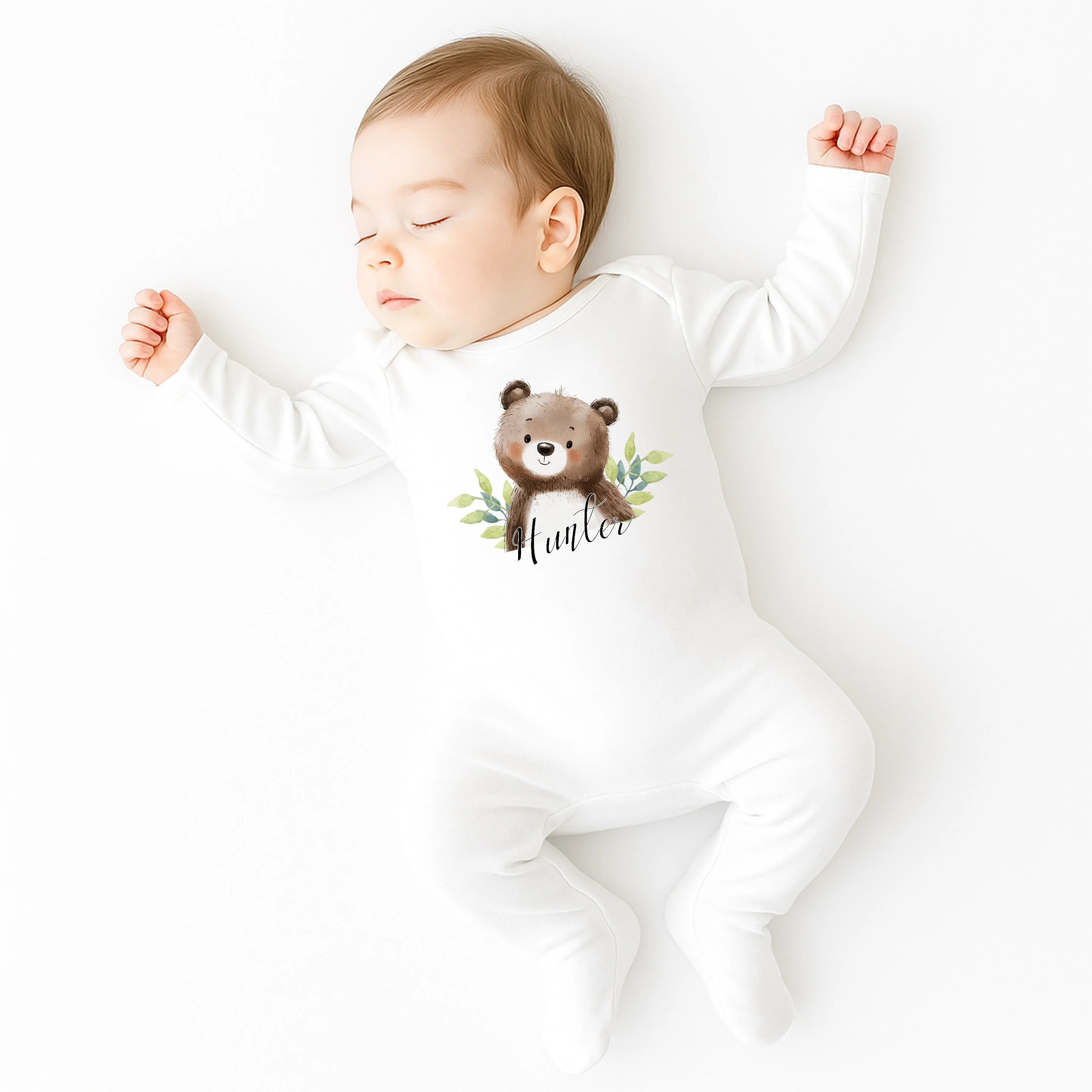 Personalised Brown Bear Baby Grow or Vest - Image 4