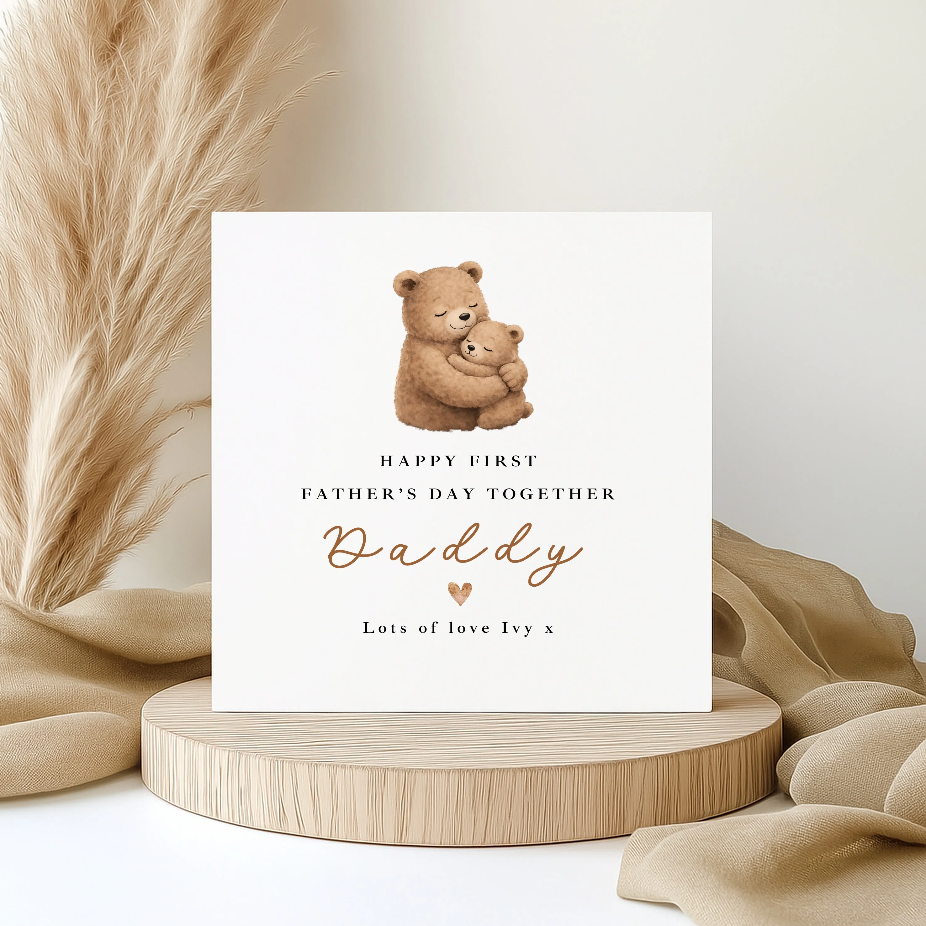 Personalised Brown Bears Happy First Father's Day Card - Image 3